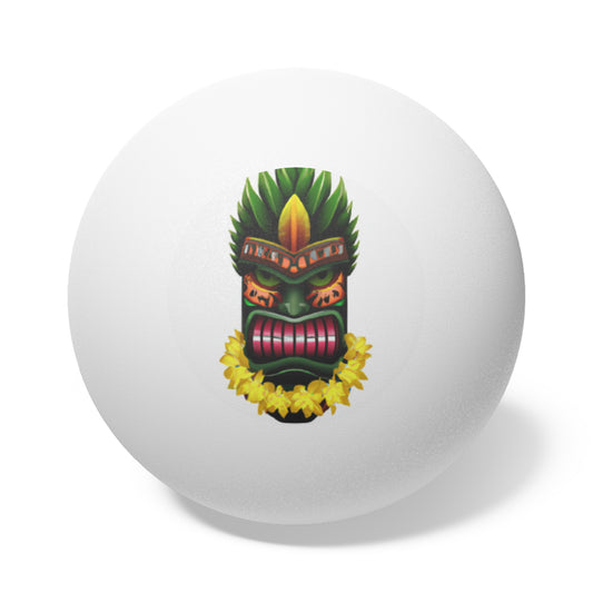 Tropical Paradise Ping Pong Balls - 6 Pack with Tiki Boss Kimo