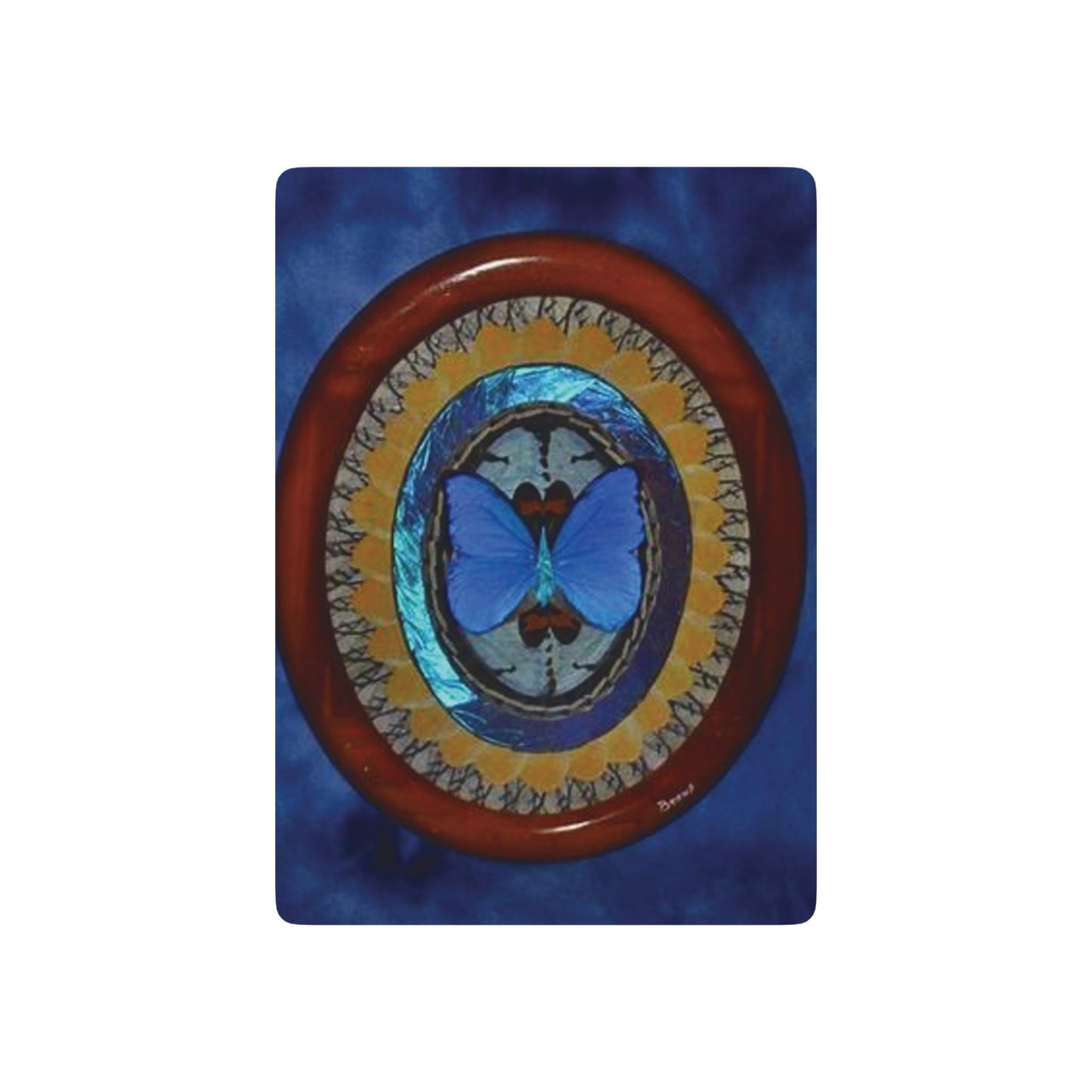 Poker Playing Cards - Oval Real Butterfly Art