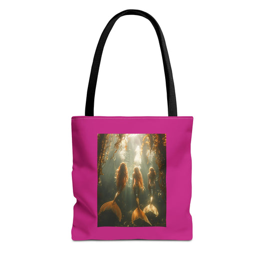 Three Mermaid Sisters, Pink ote Bag - 3 Sizes