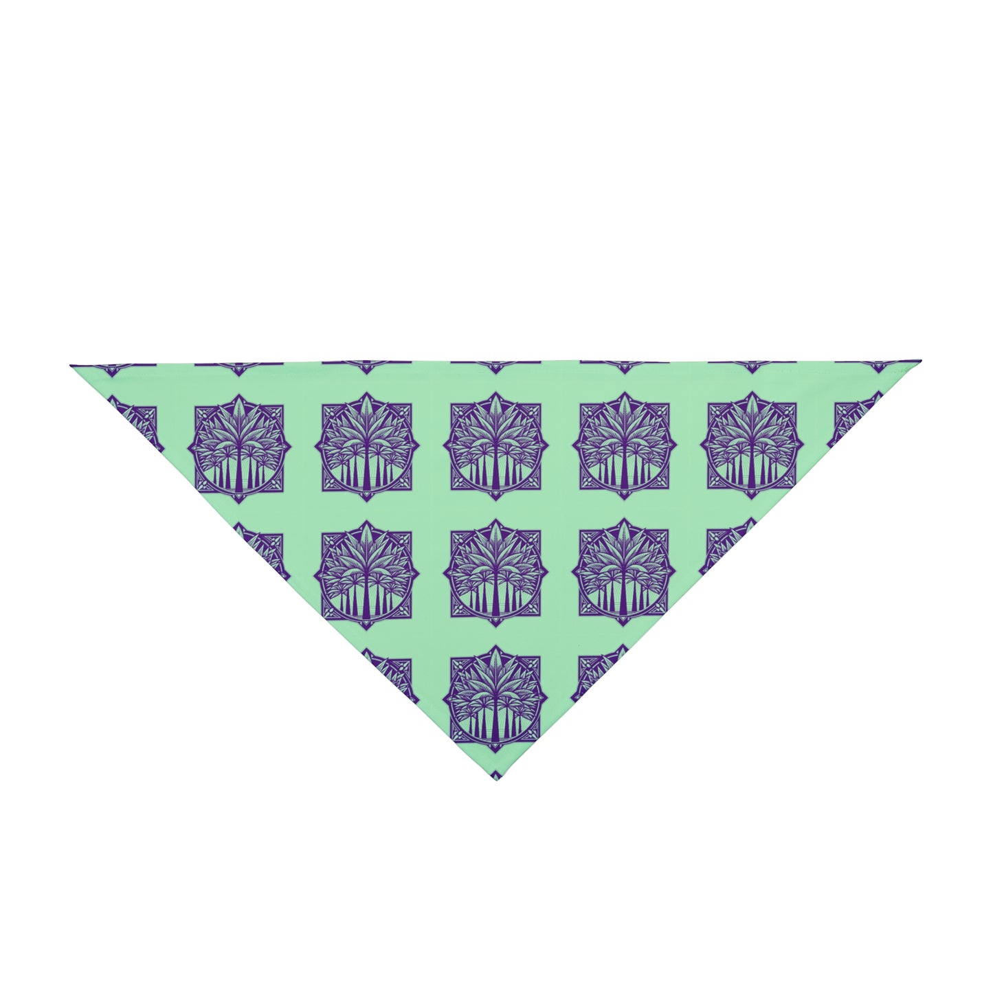 Mint Green Art Deco Palm Tropical Pet Bandana, 2 Sizes - Stylish accessory for dogs & cats