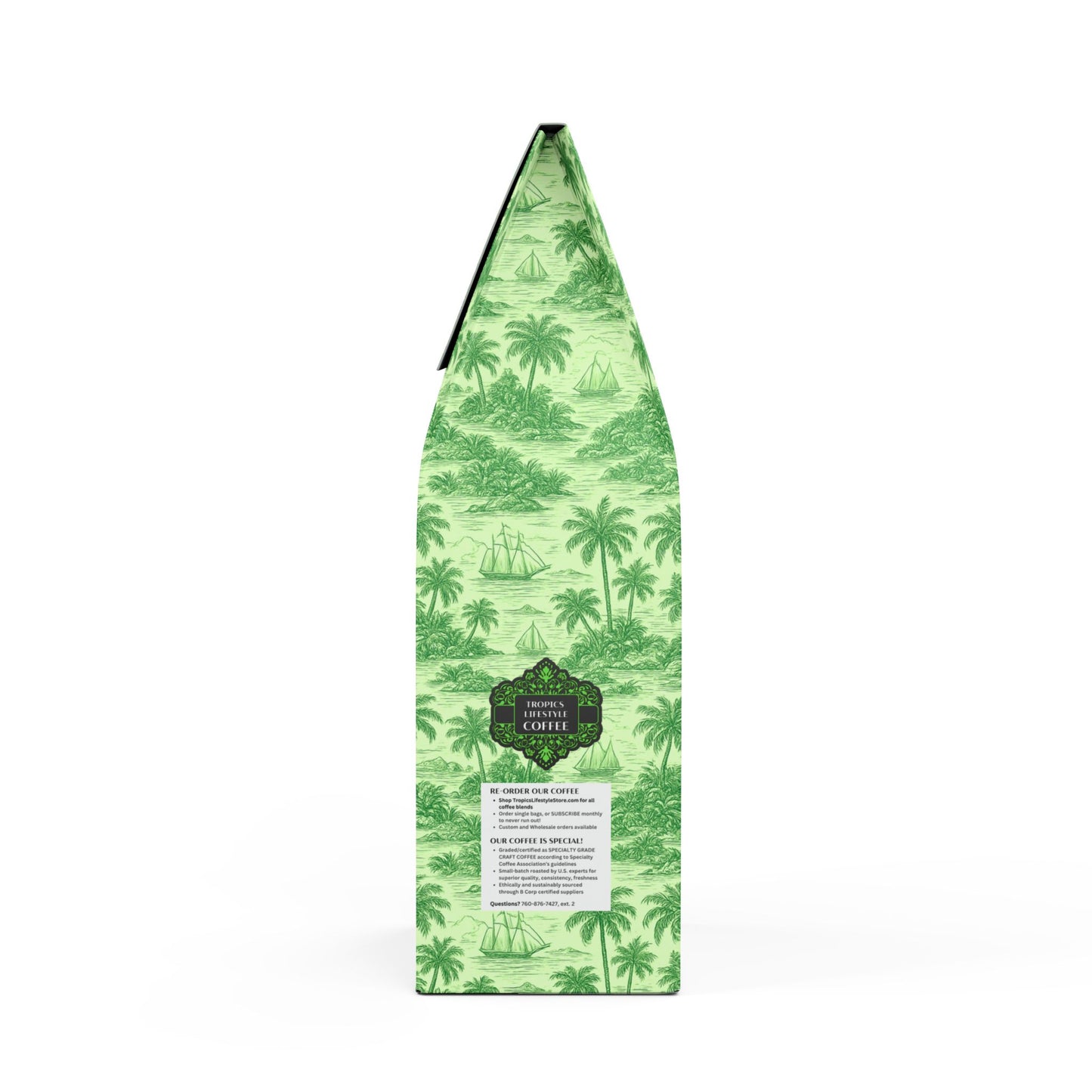 Beach Sunrise Blend™ (Light Roast) Specialty Grade Craft Coffee / Faraway Toile, Green