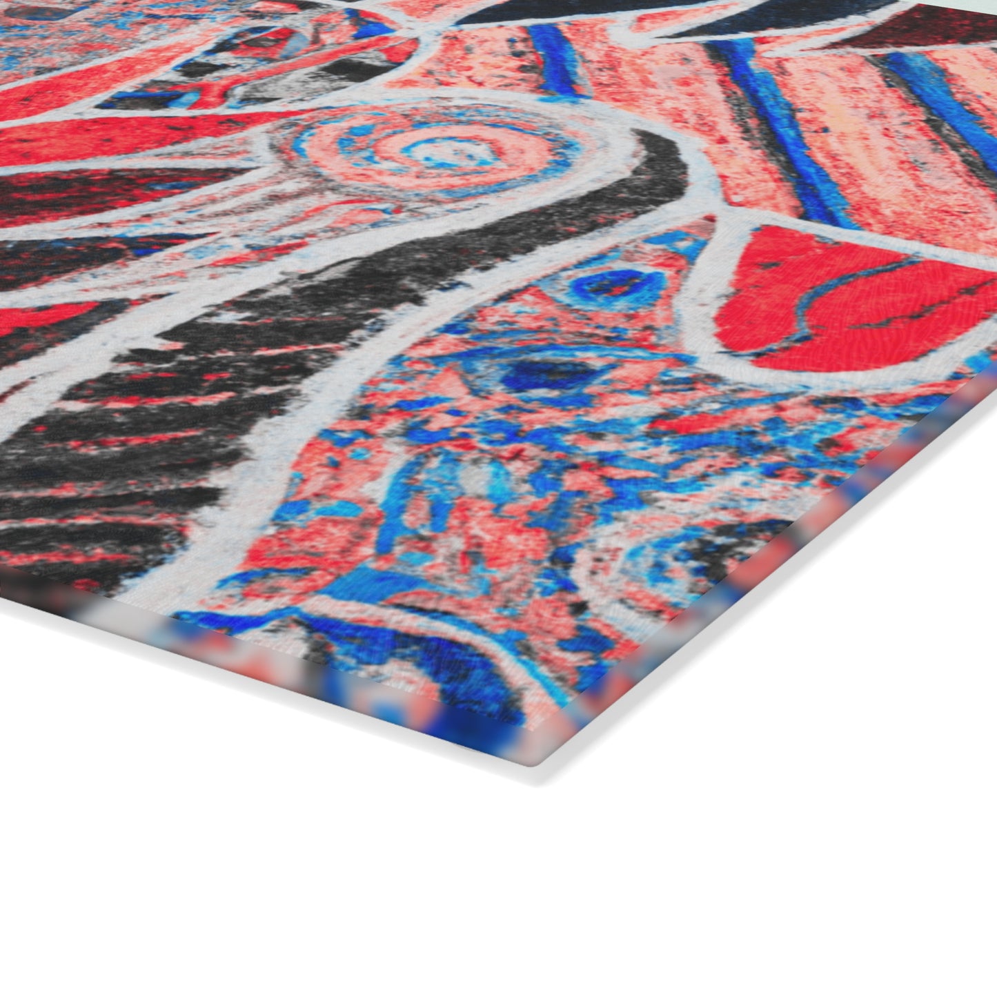 Glass Cutting Board, 2 sizes - Amazon Whimsy, Red