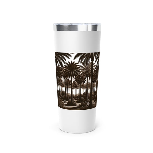 Copper Vacuum Insulated Tumbler, 22oz - Woodcut Palm Grove