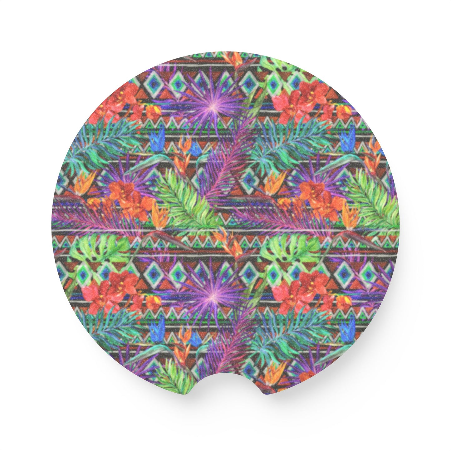 Soapstone Car Coaster - Neon Jungle