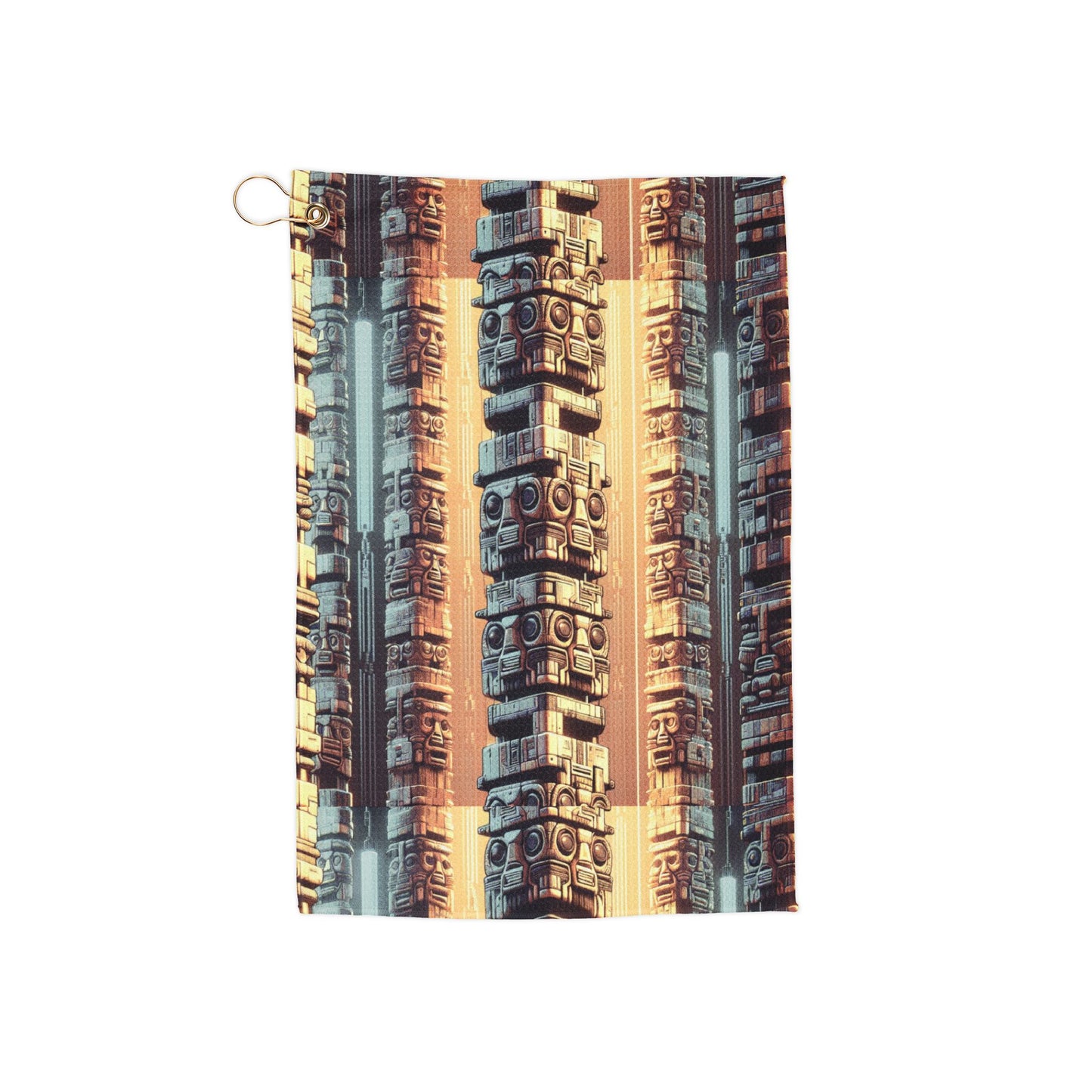 Tropical Golf Towel | Functional Accessory for Golf & Beach Outings / Techno Tiki Totems