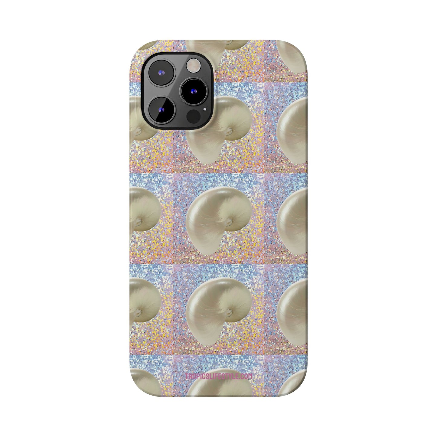 Slim Phone Cases - Disco White Nautilus