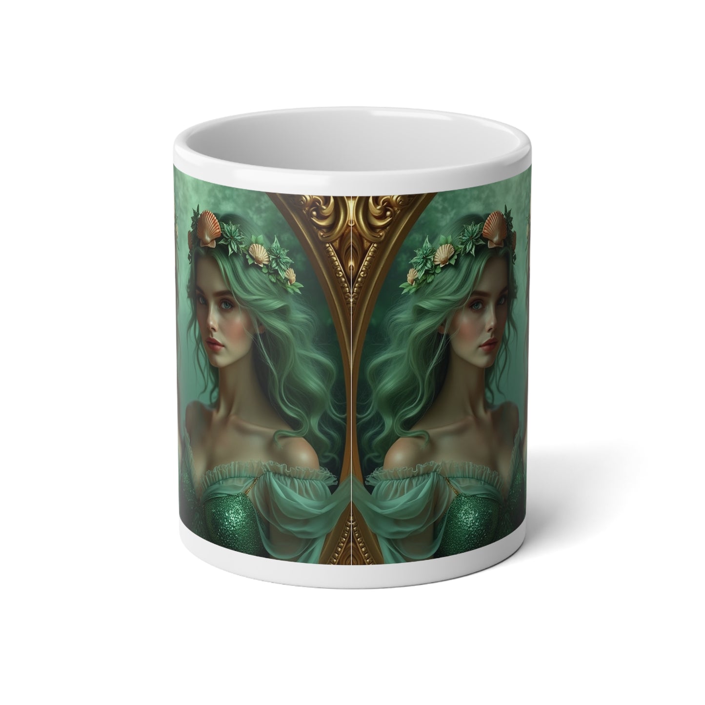 Jumbo Mug, 20oz, Framed Mermaid Princesses | Tropical Coffee Cup