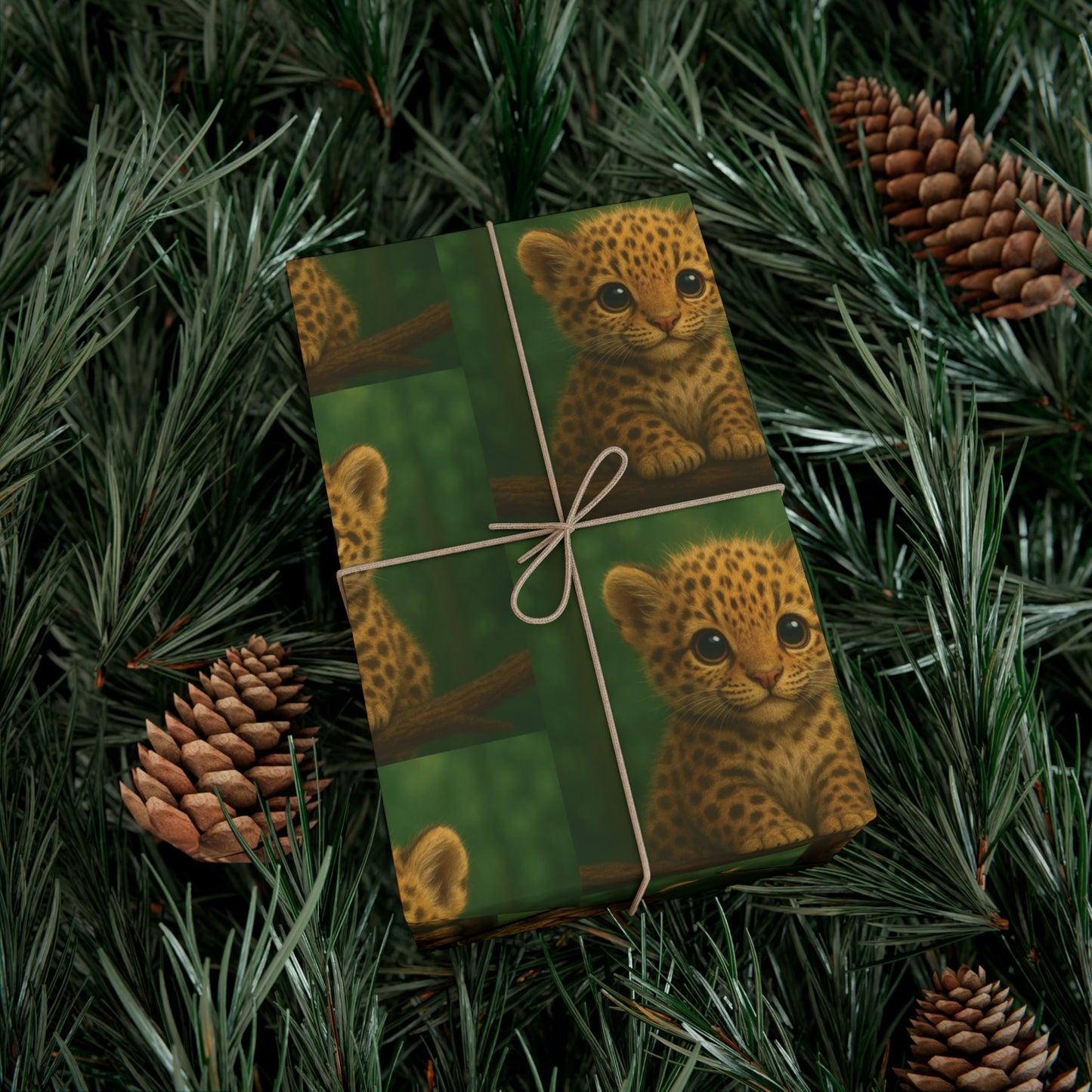 Wrapping Paper - Tropical Gift Wrap for All Occasions / 3 Sizes, 2 Finishes / Baby Jaguars