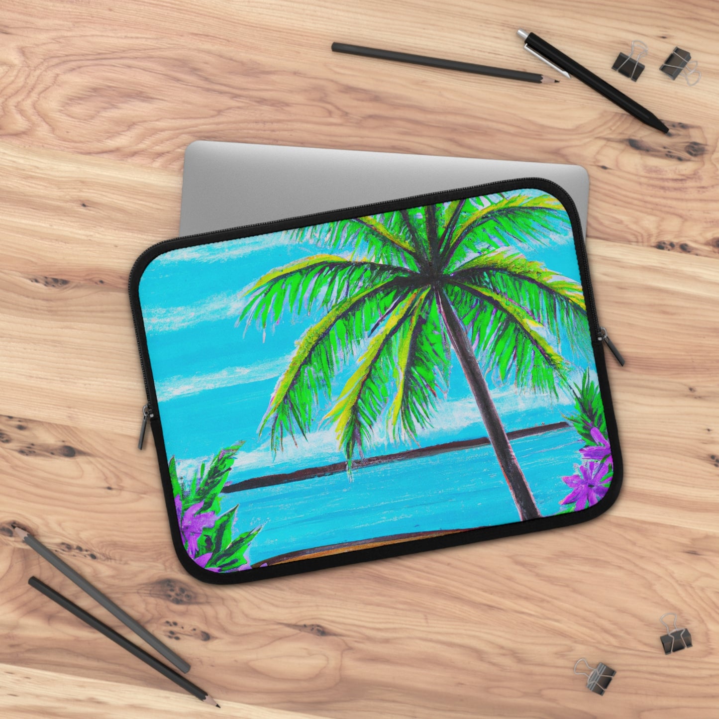 Tropical Laptop Sleeve, 5 Sizes - Perfect for Beach Lovers & Students / Calm Beach