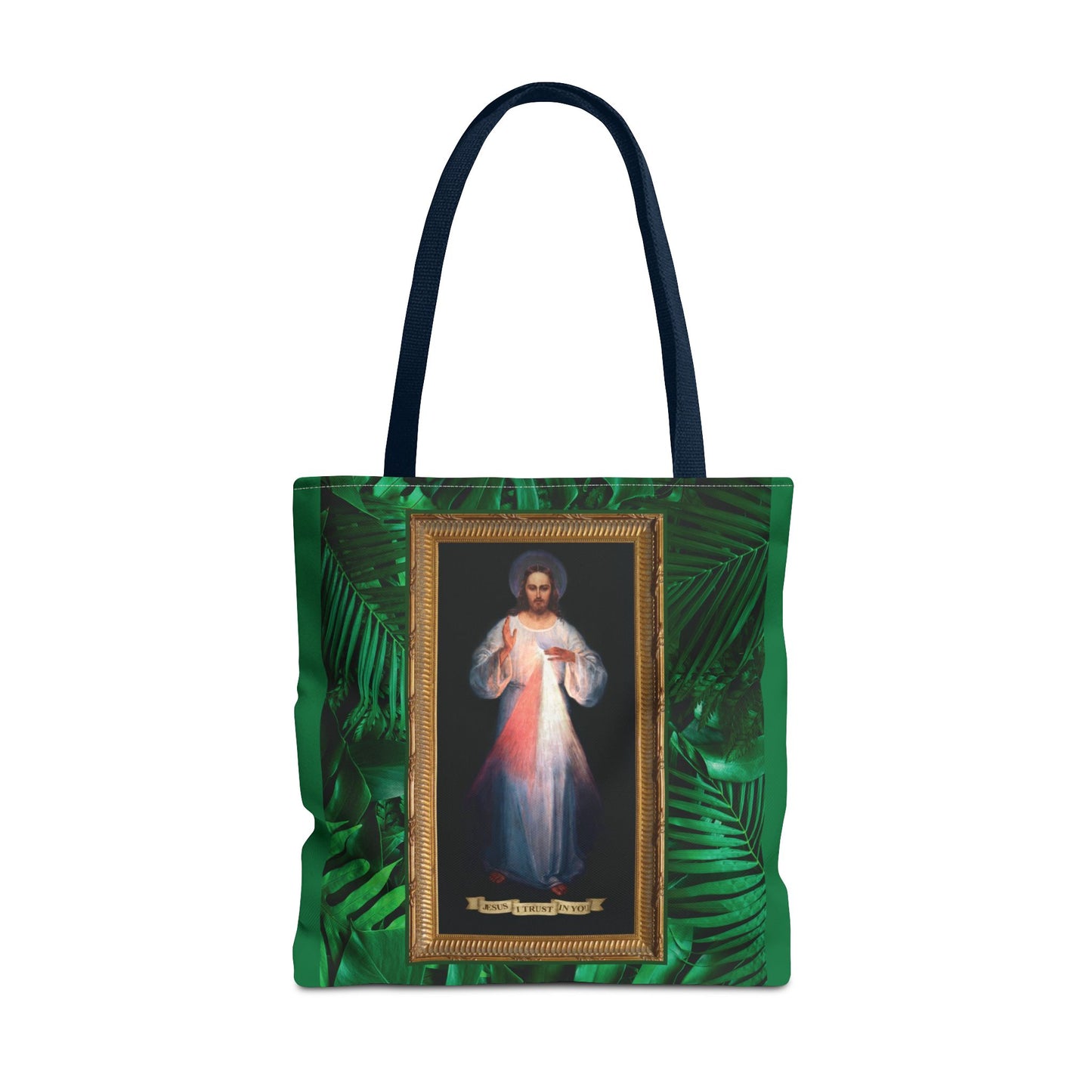 Religious Divine Mercy Tropical Tote Bag - 3 Sizes