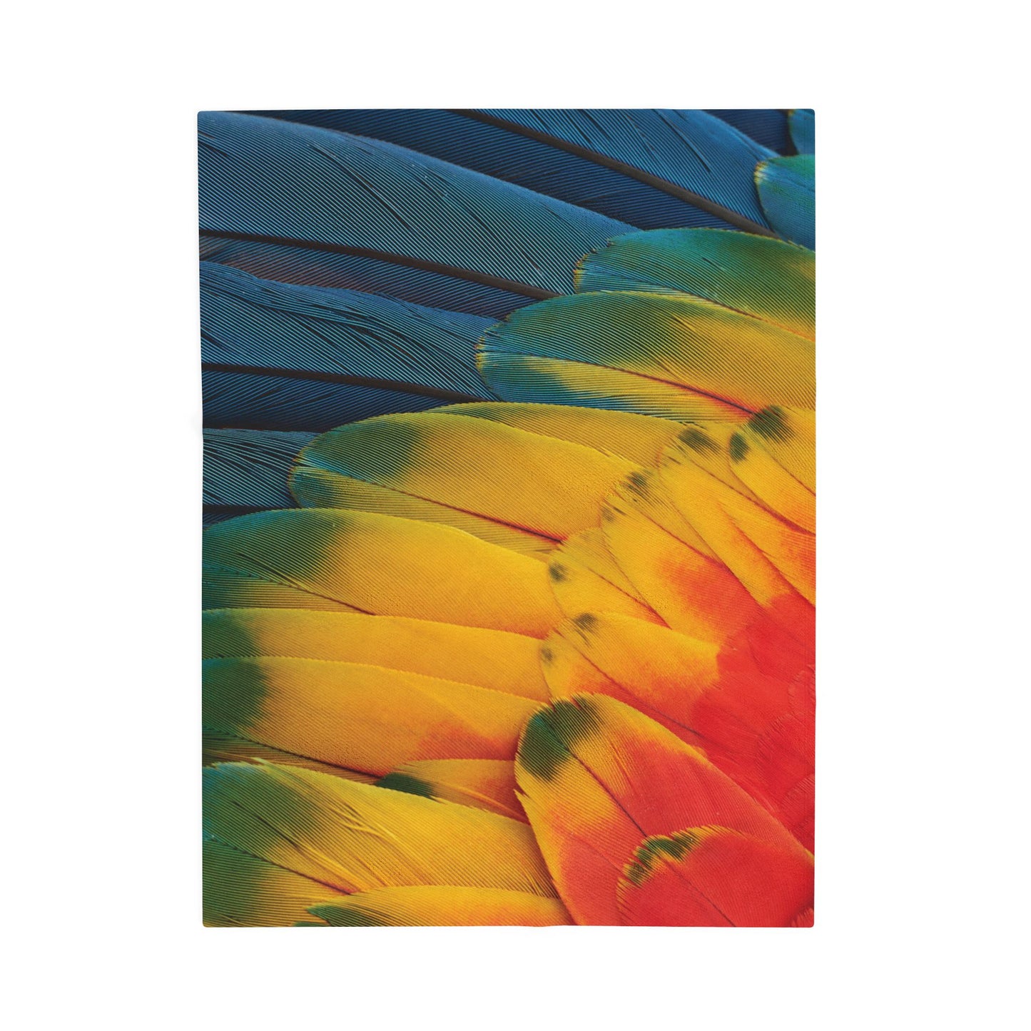 Macaw Parrot Feathers Velveteen Plush Blanket - Cozy Home Decor for Coastal Lovers