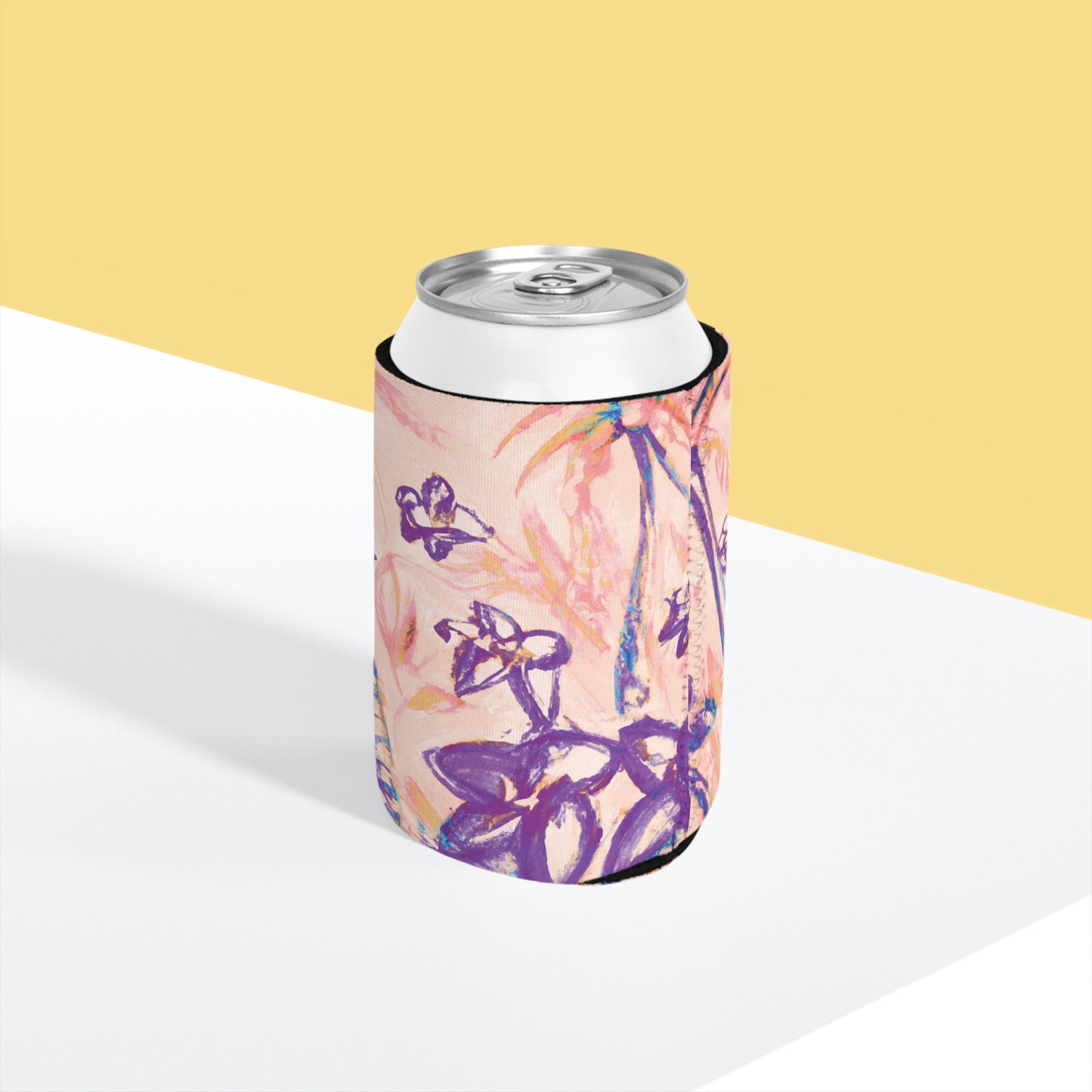 Tropical Doodles/Peach Can Cooler Sleeve - Perfect for Outdoor Picnics