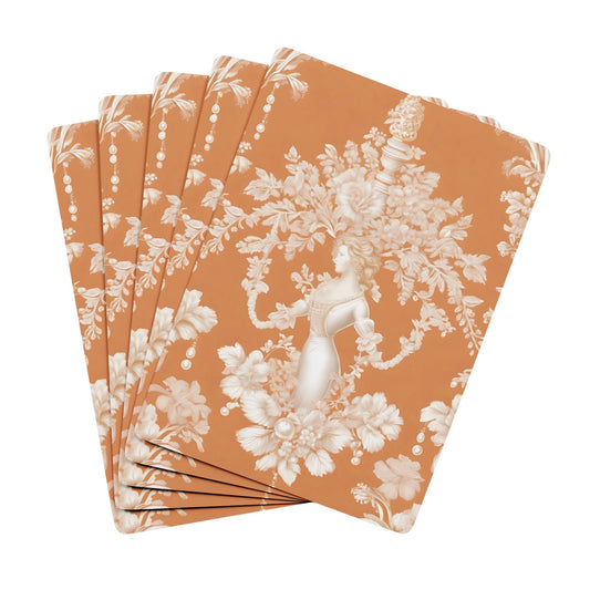 Poker-Sized Playing Cards - Pearl Lady Toile, melon