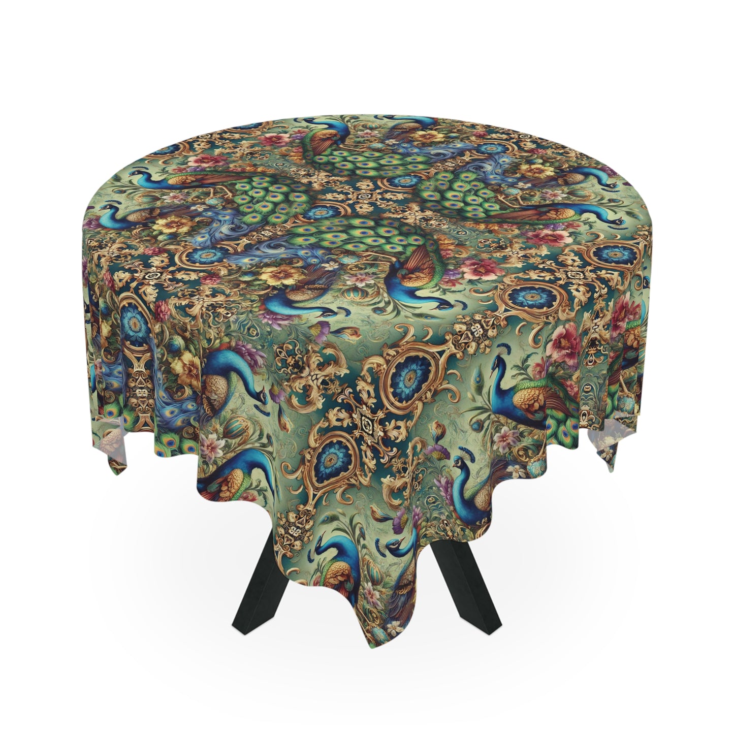 Kaleido Peacock RoyalsTablecloth, 55" x 55"