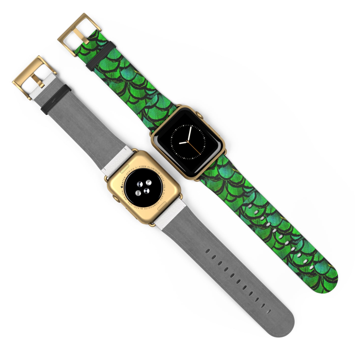 Apple Watch Band - Green Peacock Feathers