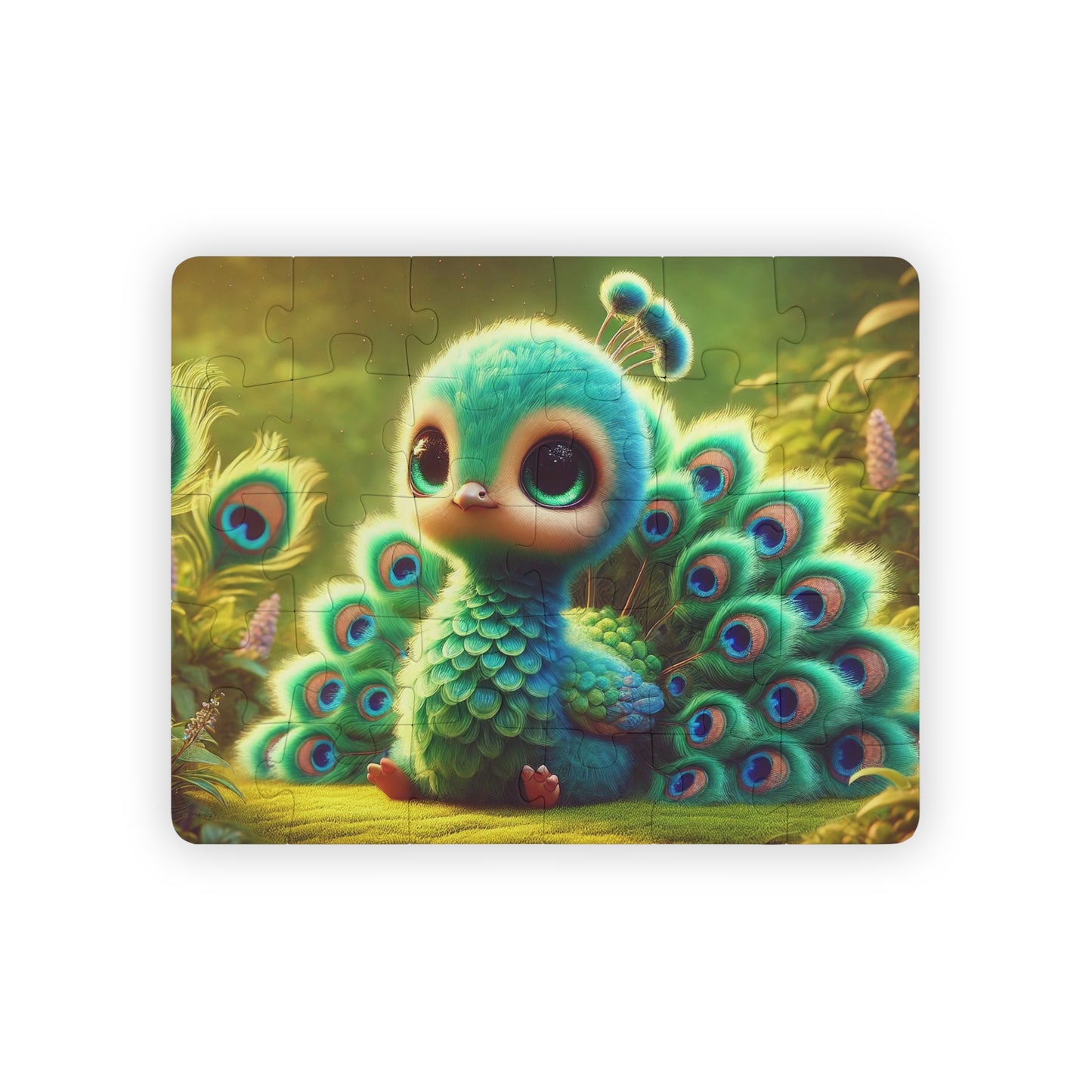 Tropical Kids' Puzzle - 30-Piece Puzzle for Fun and Learning / Baby Peacock