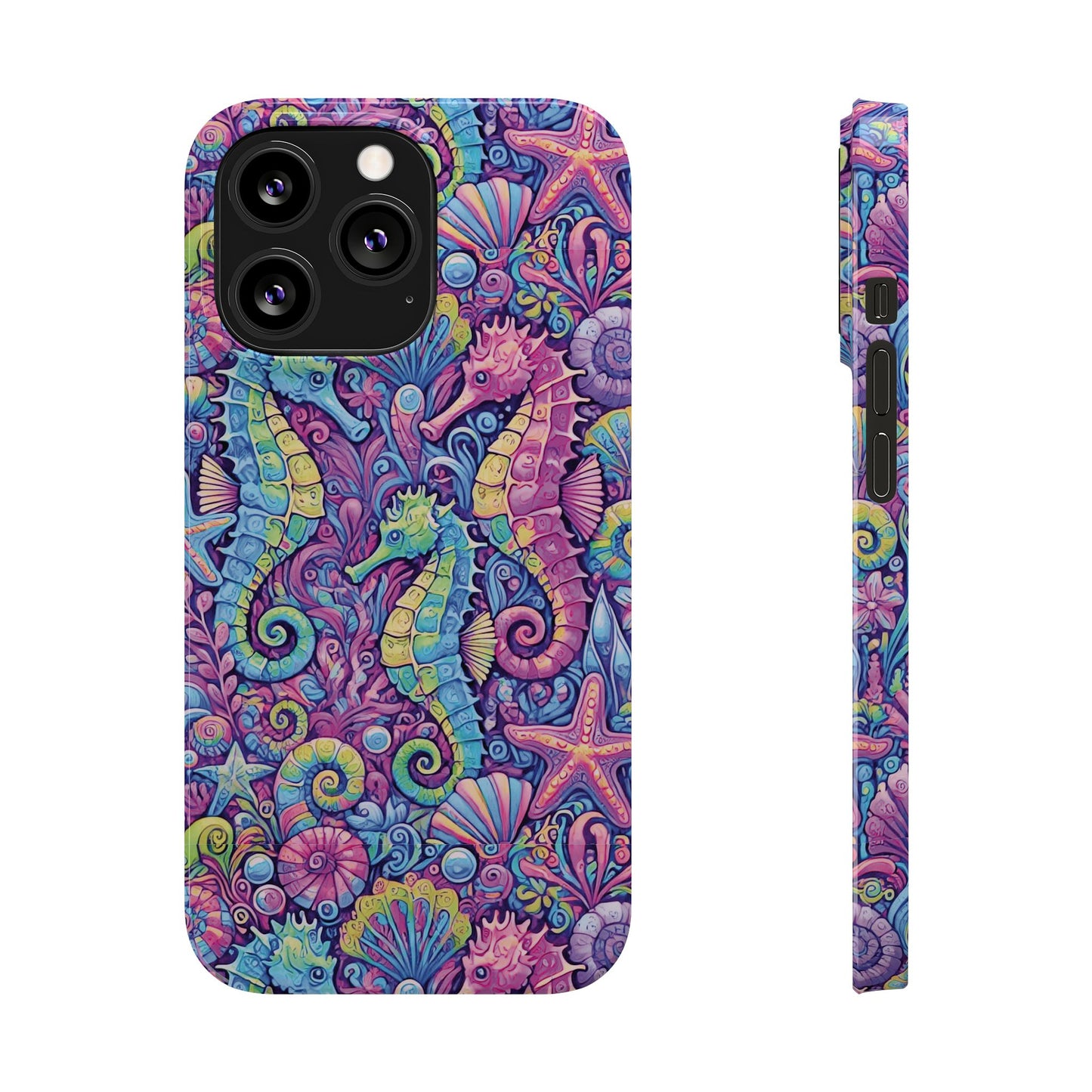 Slim Phone Cases - Seahorses, Fantasy POP