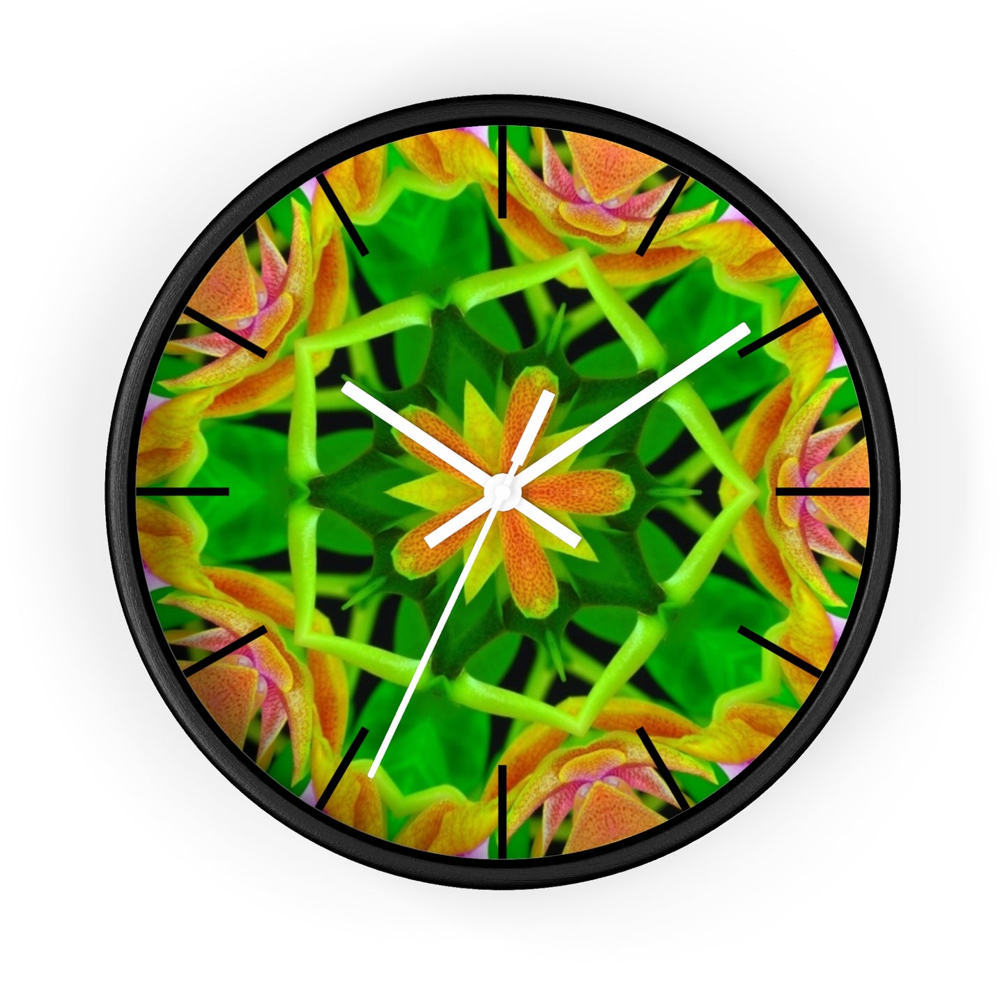 Wall Clock, Orchid Kaleidoscope #2, Hands/Base Variants