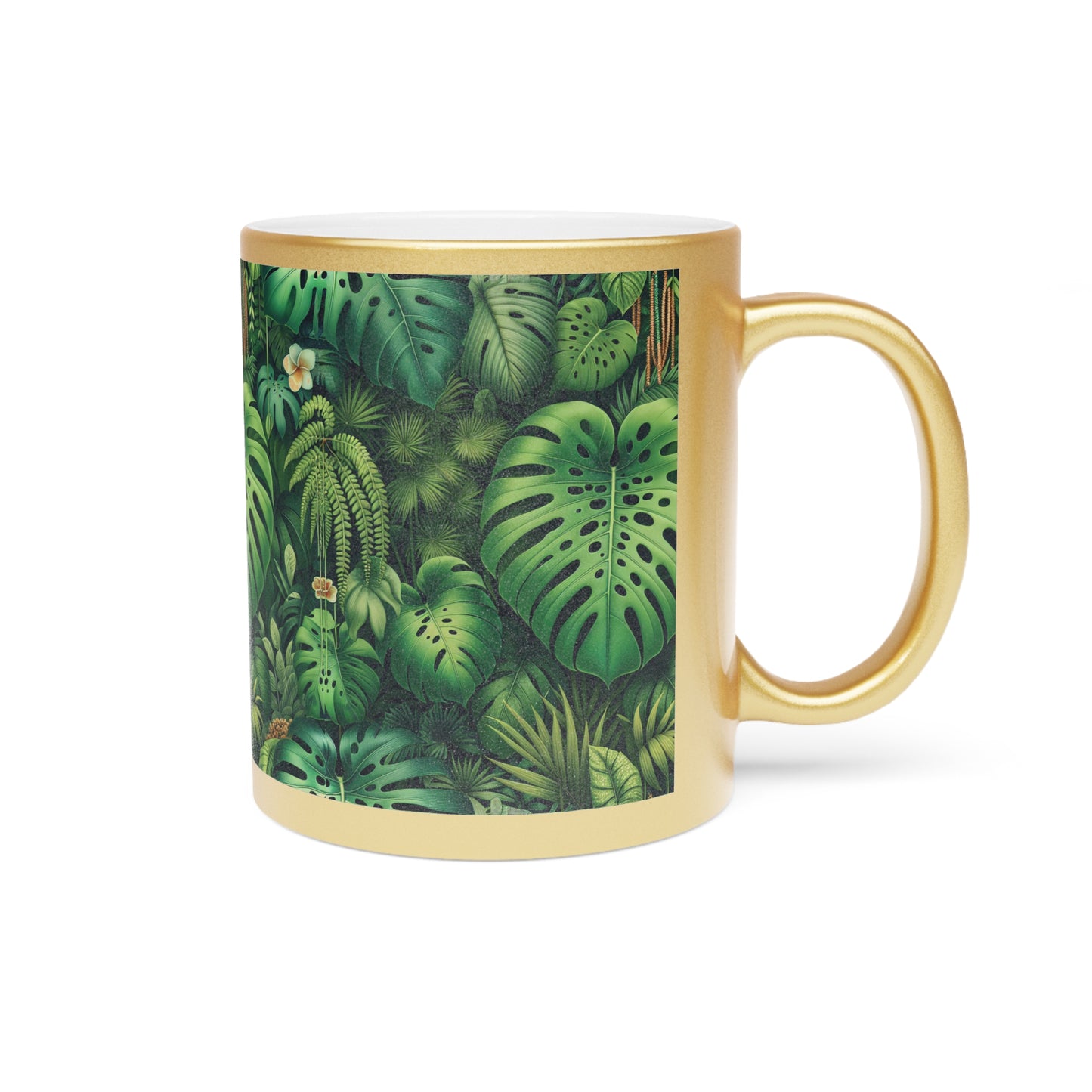 Tropical Metallic Mug, Gold or Silver - Rainforest Greenery