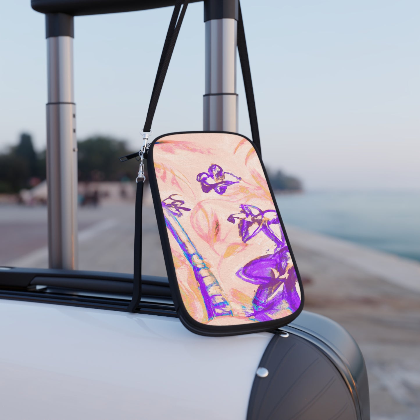 Vibrant Passport Wallet – Perfect for Travelers & Adventurers / Tropical Doodles, Peach