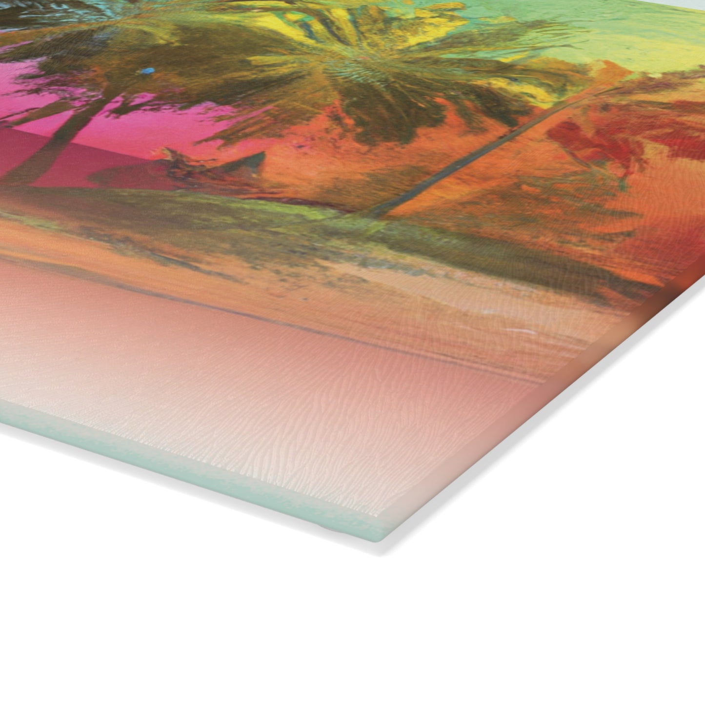 Glass Cutting Board, 2 sizes - Ombre Beach