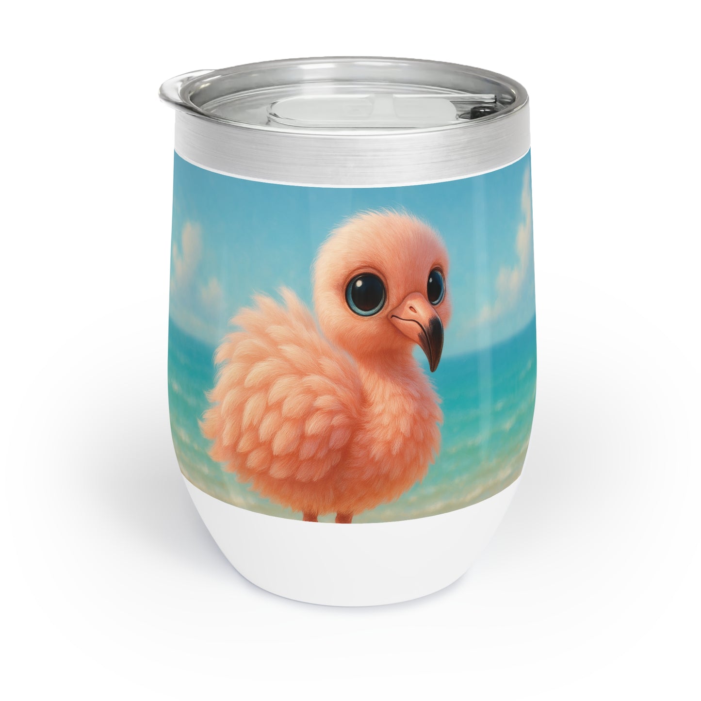Chill Wine Tumbler with Adorable Baby Flamingo