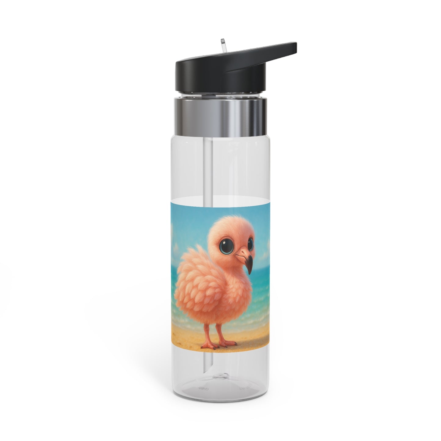 Tropical 20oz Tritan Sport Water Bottle -  Leakproof, Lightweight, BPA-Free / Baby Flamingo