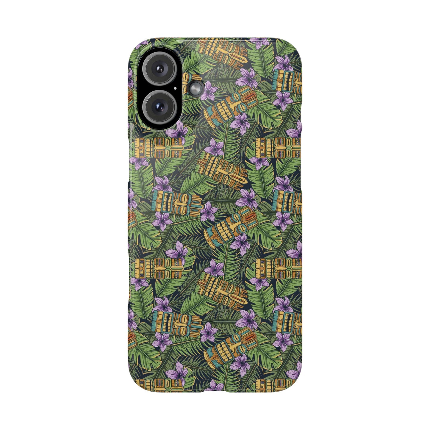 Slim Phone Cases - Tiki Purple Greenery