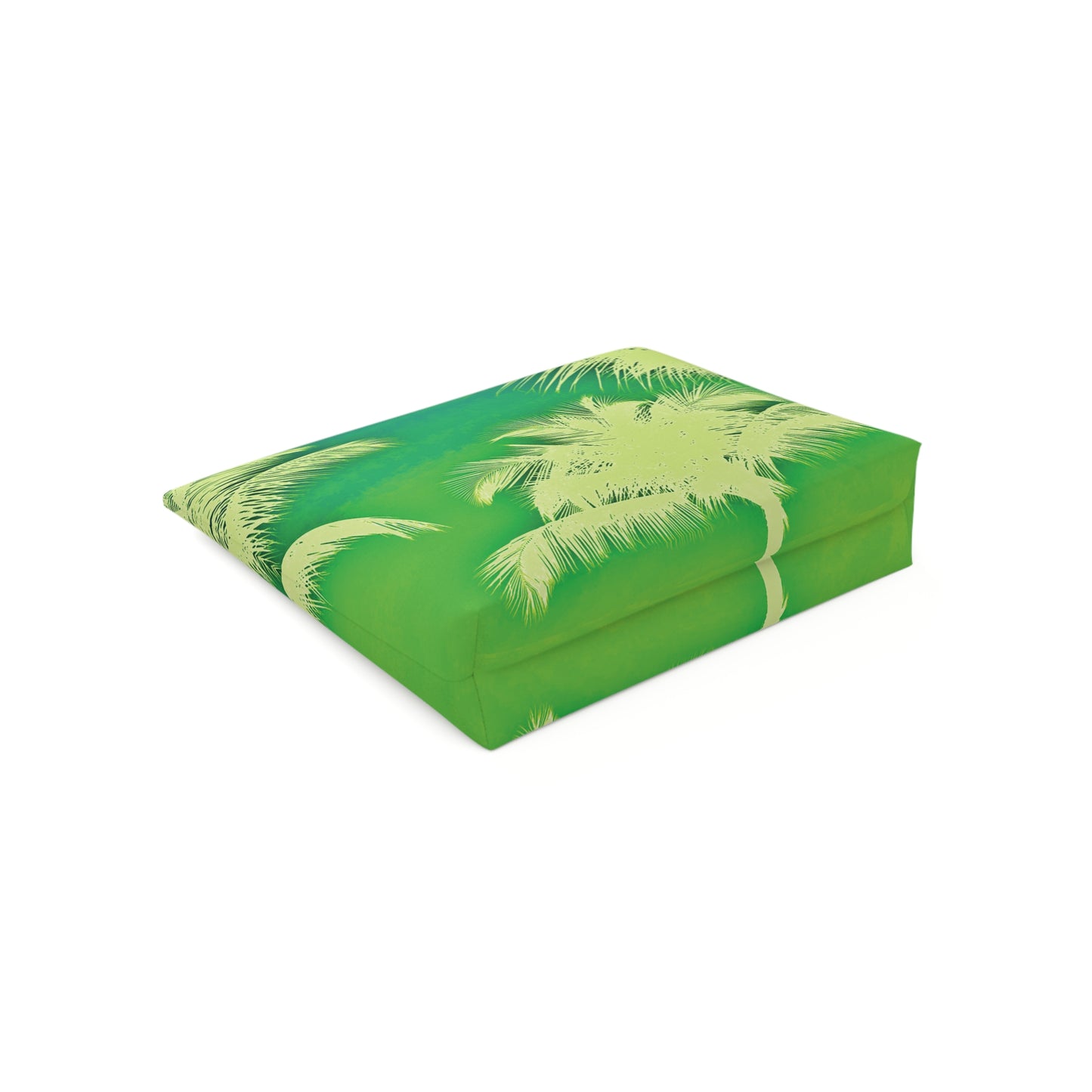 Tropical Cotton Cosmetic Bag, Makeup Pouch, 5 Sizes / Palm Glow, Green