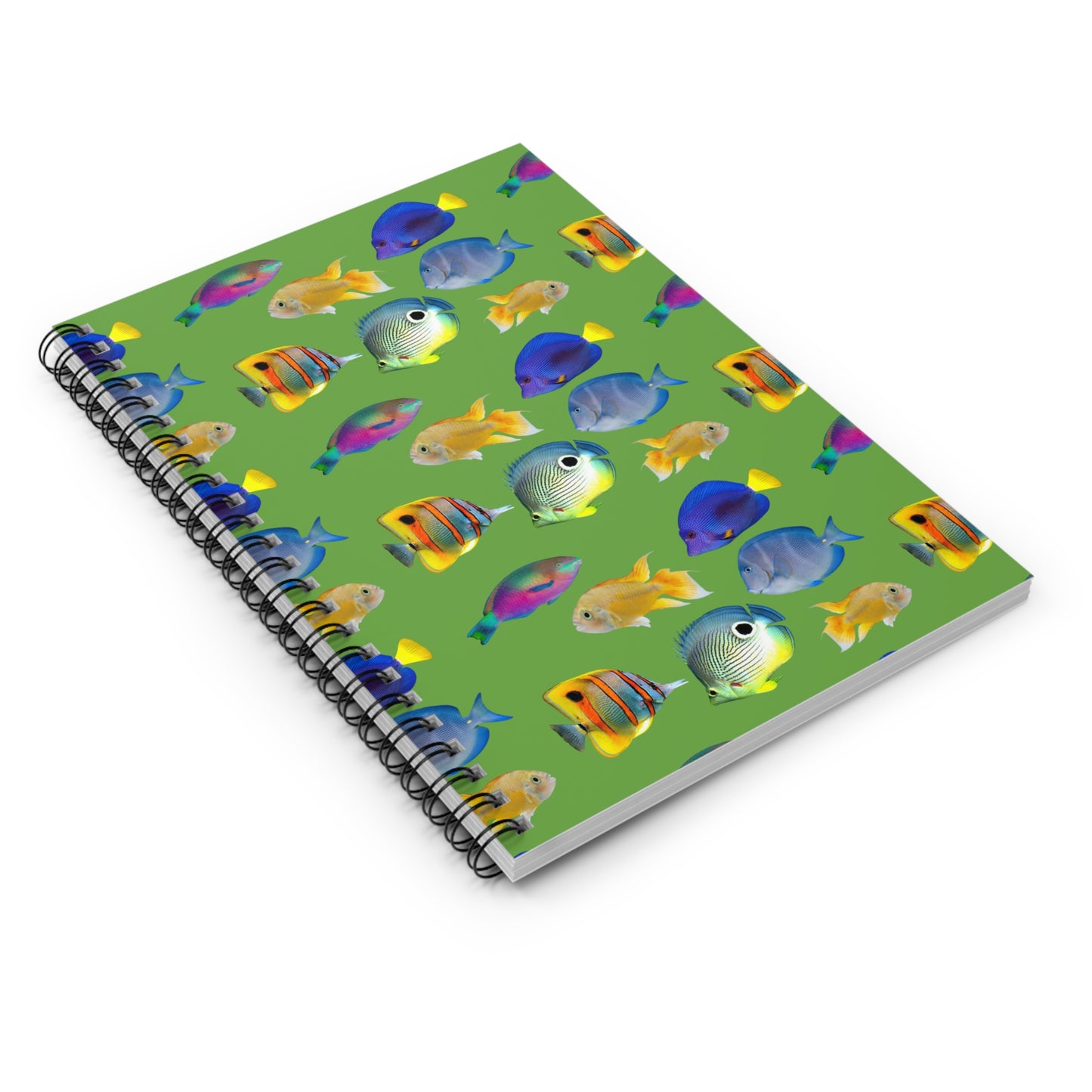 Spiral Notebook - Tropical Fish, Green