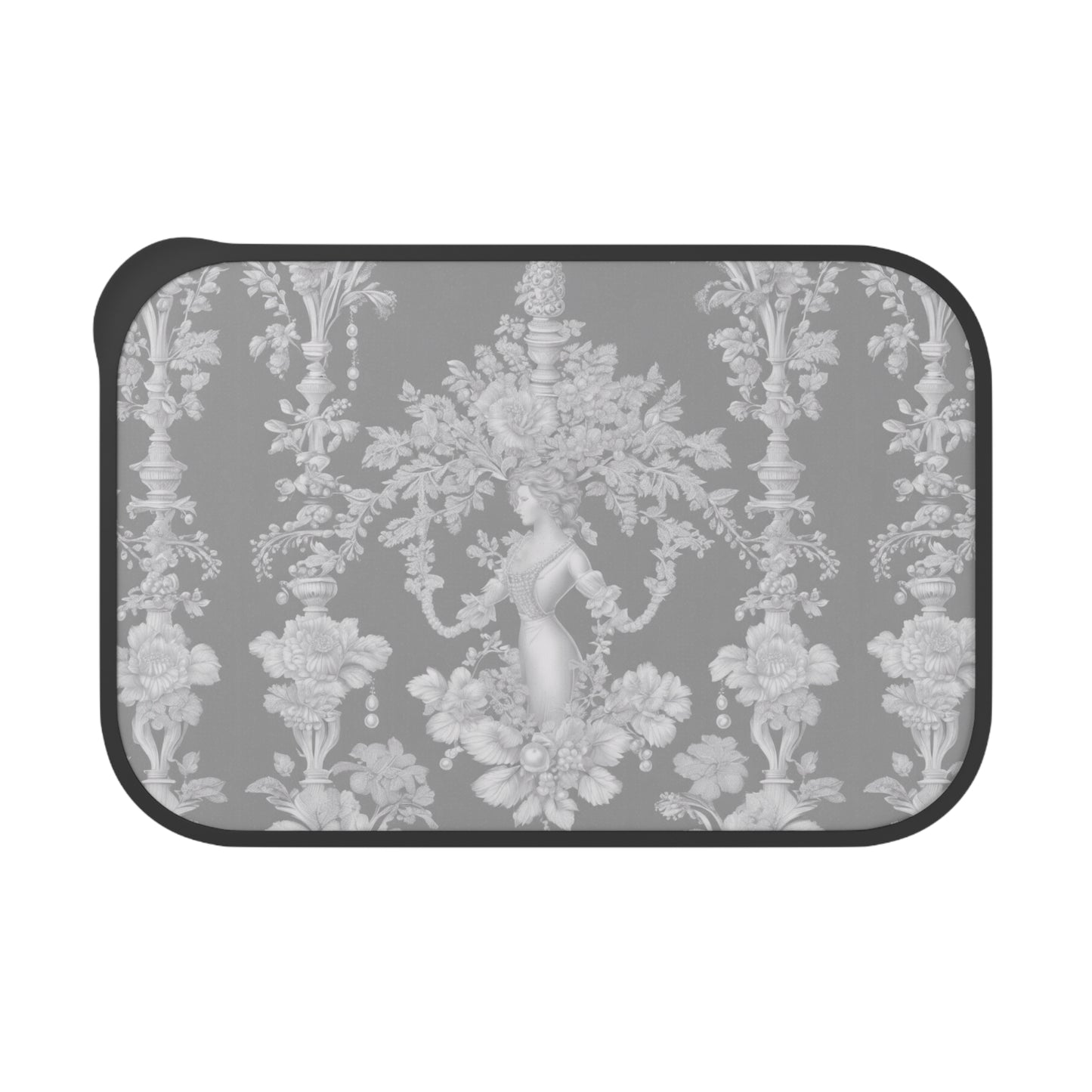 Bento Box with Utensils - Pearl Lady Toile, slate