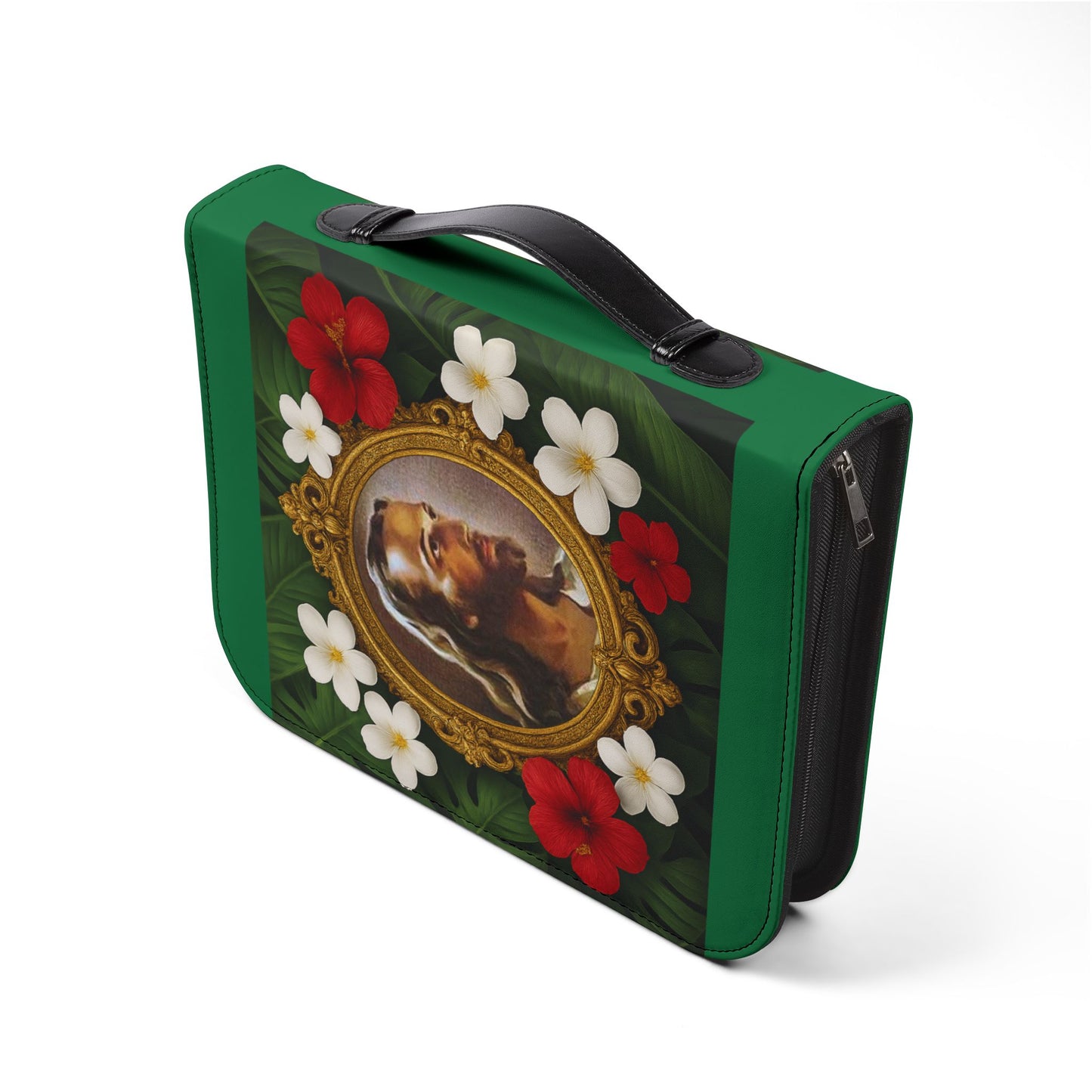 Tropical Jesus Bible Cover, Dark Green / Floral Bible Cover Protector, Church Accessories