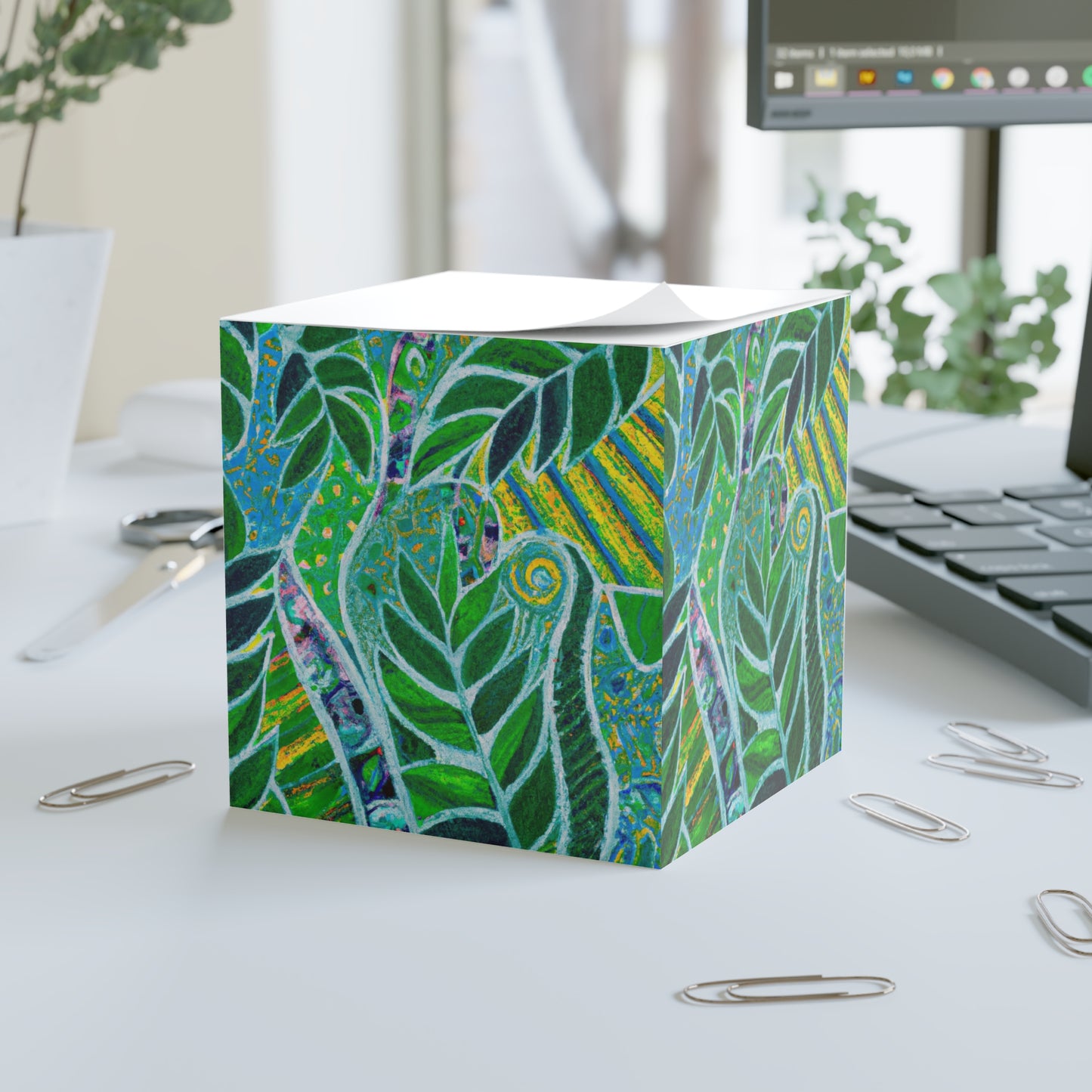 Note Cube - Amazon Whimsy, Green