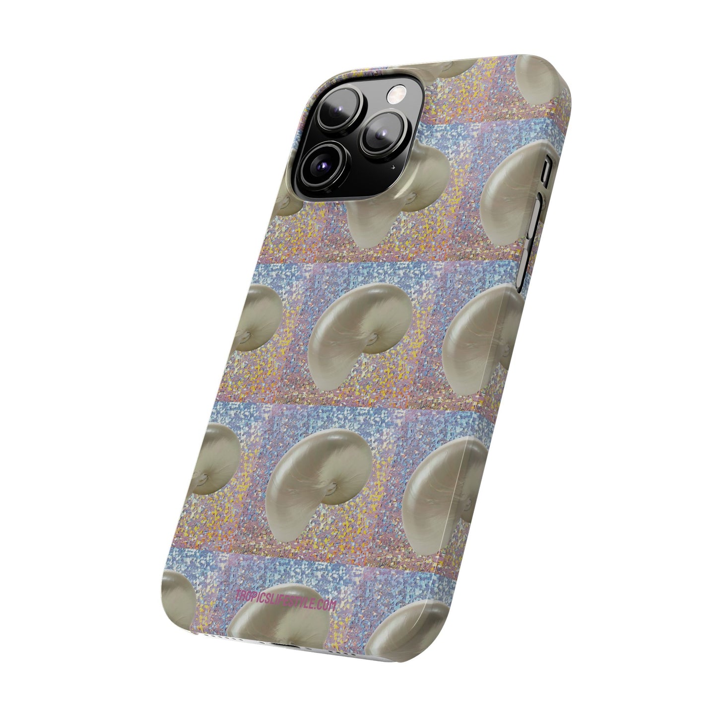 Slim Phone Cases - Disco White Nautilus