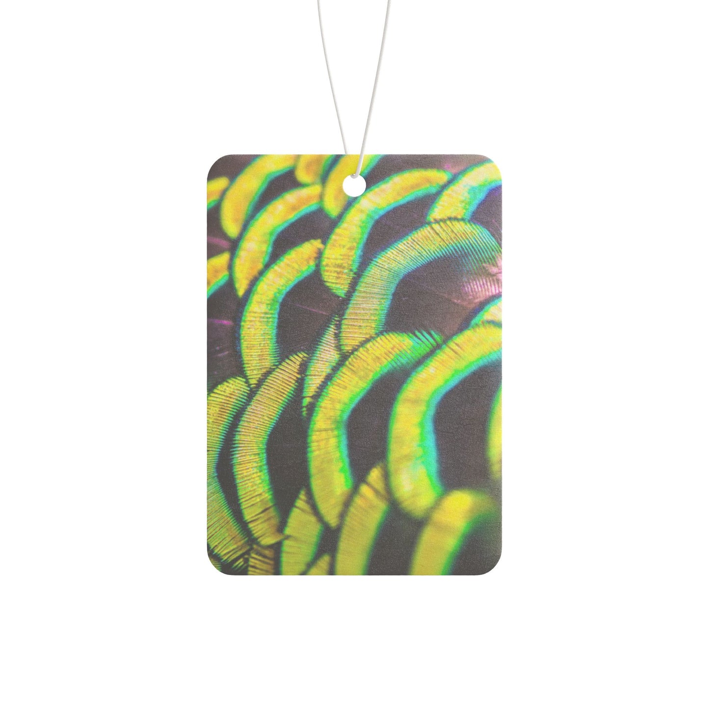 Car Air Freshener - Yellow Peacock Feathers