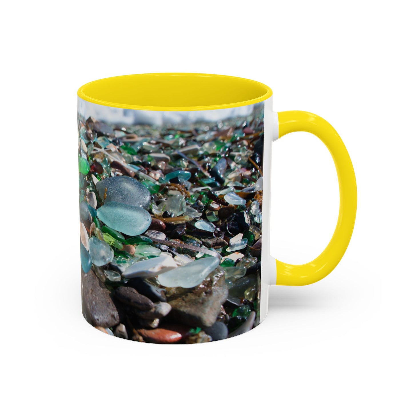 Coastal Accent Coffee Mug | Sea-Inspired Drinkware / Beach Glass Along Shoreline