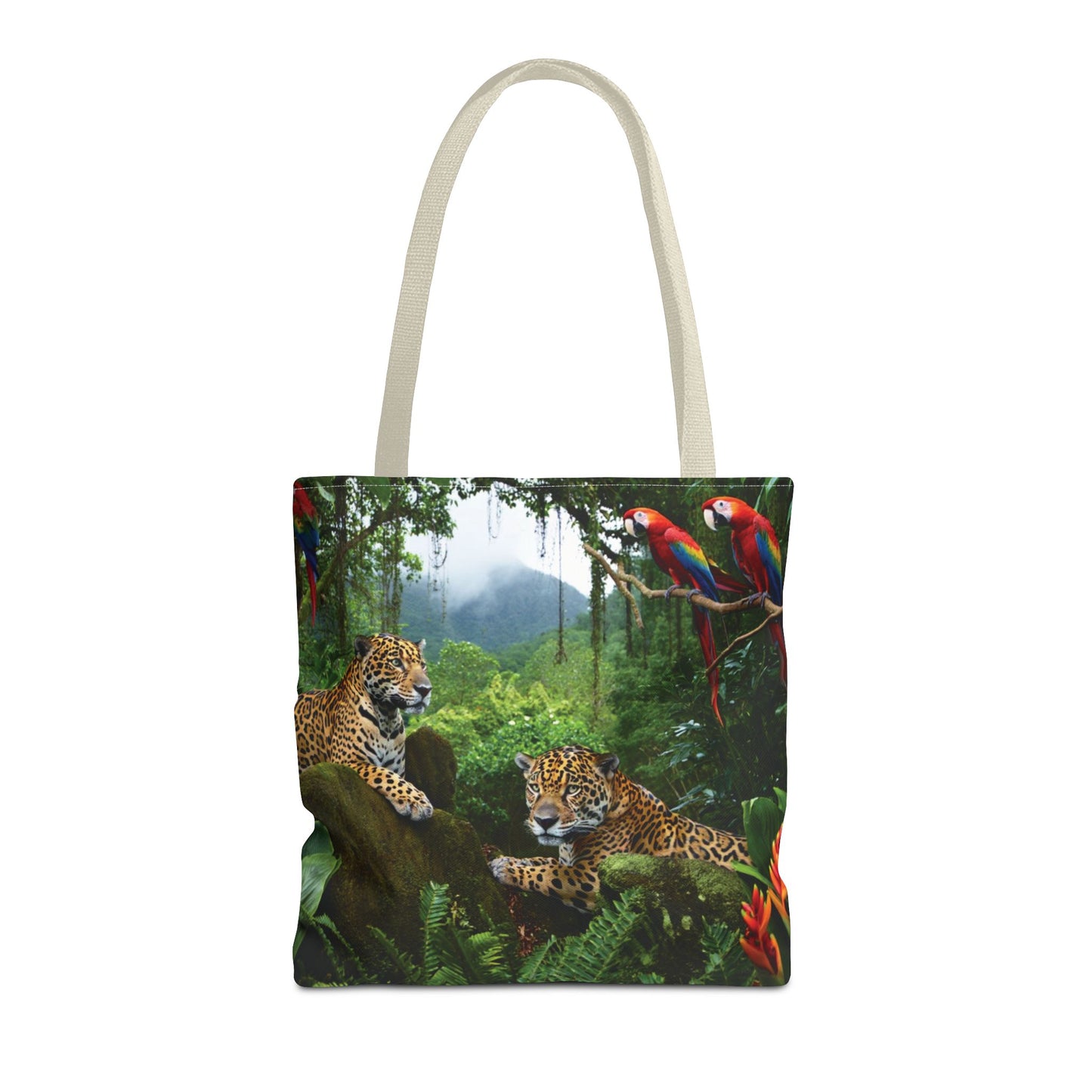 Jaguars and Parrots Tote Bag - 3 Sizes