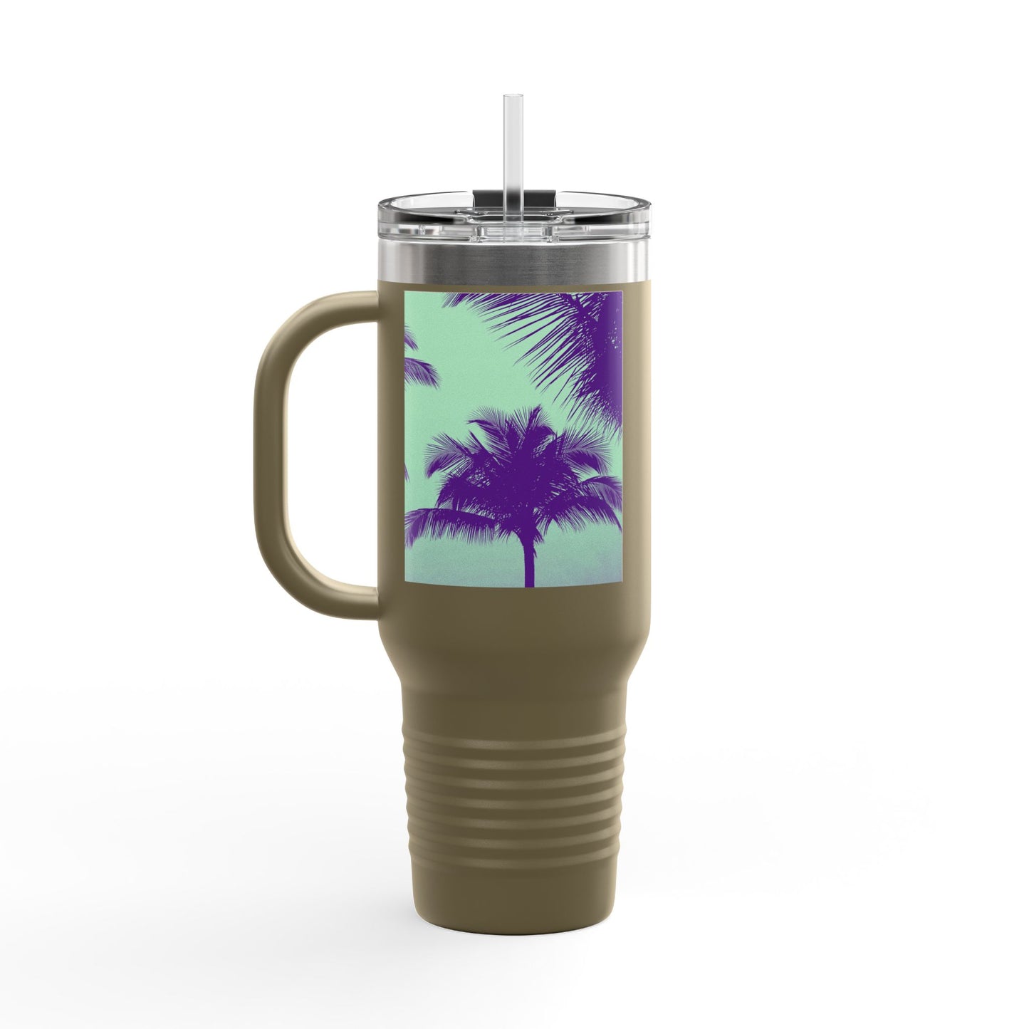 Insulated Travel Mug, 40oz / Palm Glow Minty - Perfect for Outdoor Adventures