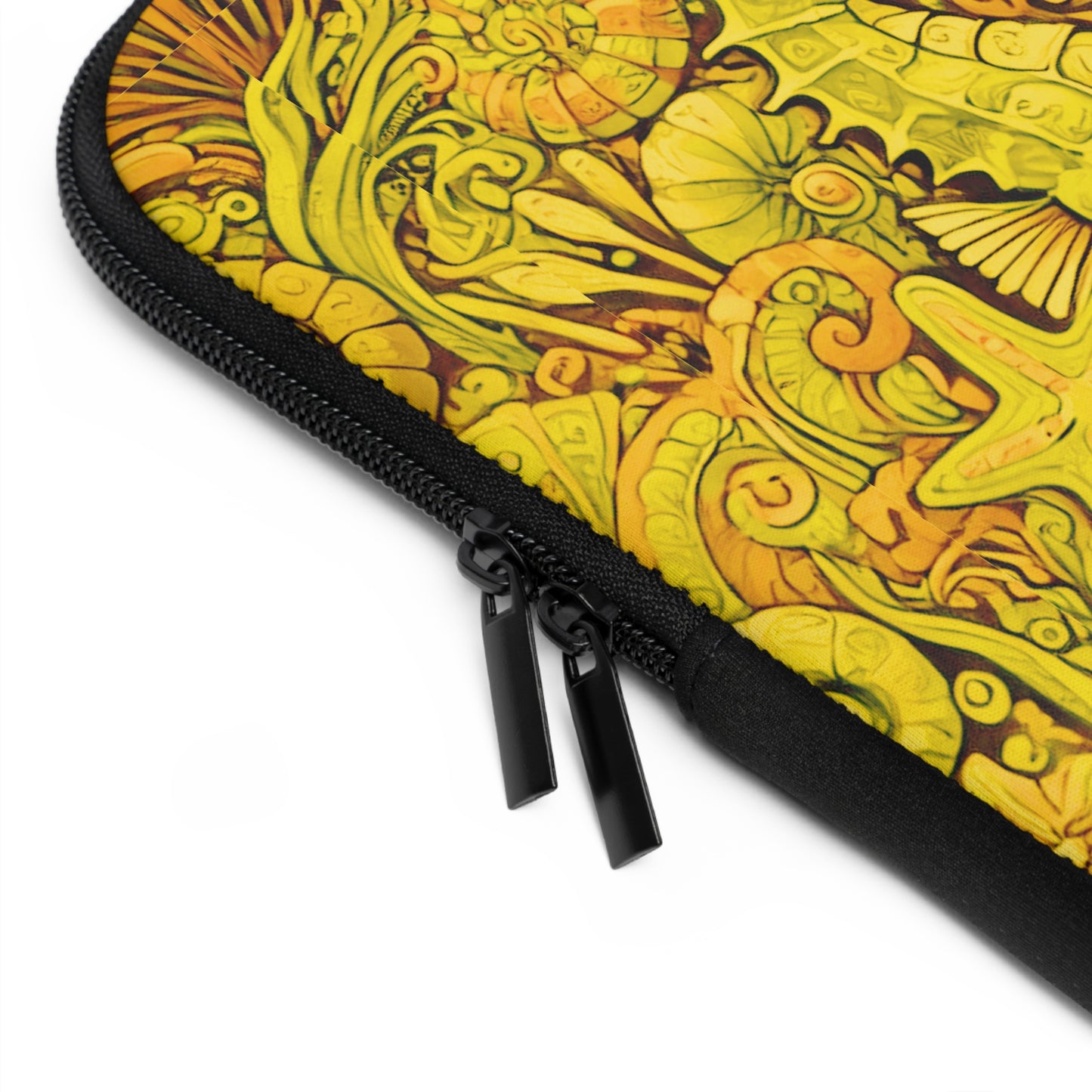 Tropical Laptop Sleeve, 5 Sizes - Perfect for Beach Lovers & Students / Seahorses, Yellow