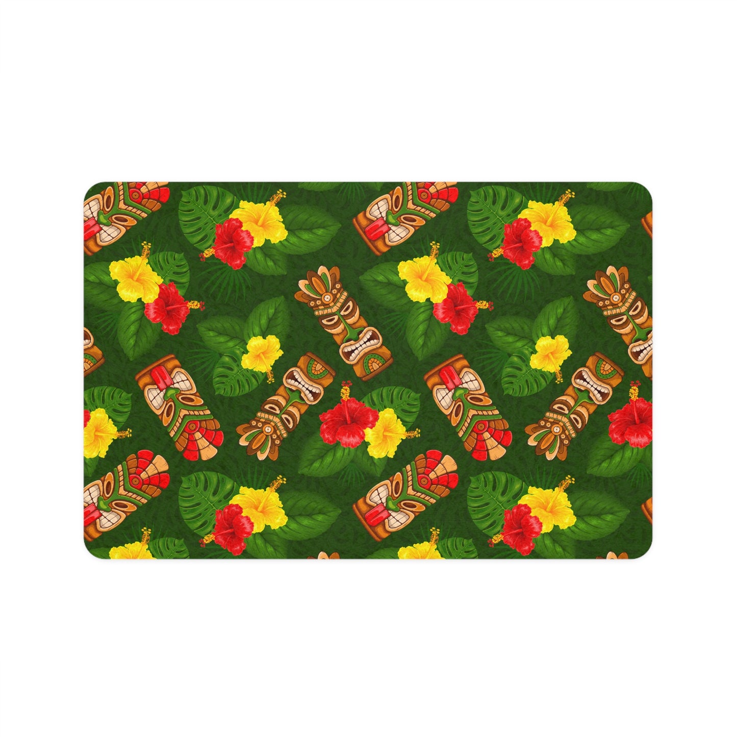 Pet Food Mat (12x18) - Tiki Hibiscus Garden