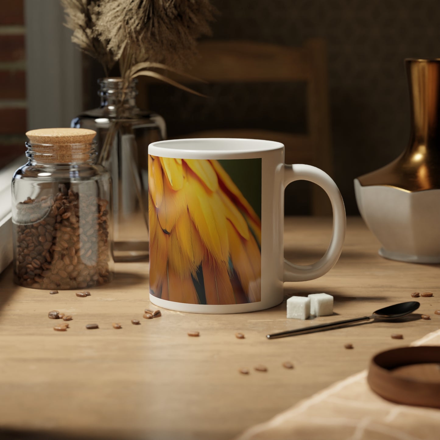 Jumbo Mug, 20oz, Macaw Feathers | Tropical Coffee Cup
