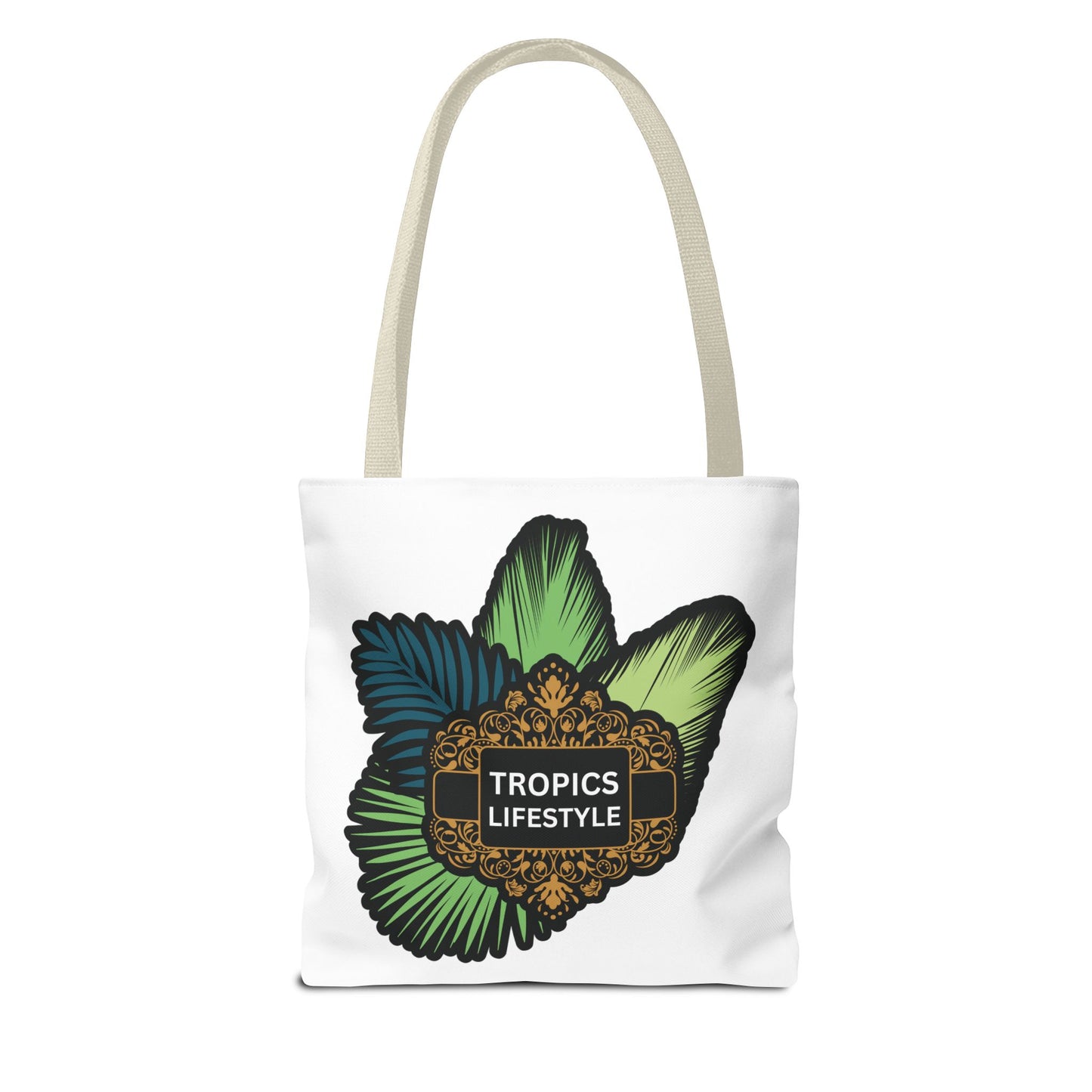 Elegant Tropics Lifestyle Logo Tote Bag - 3 Sizes, White