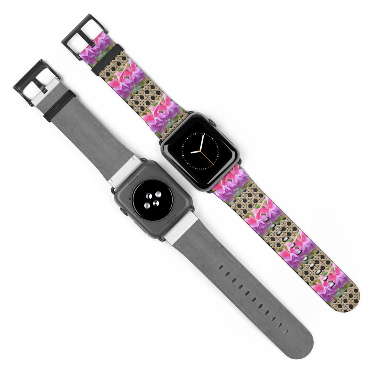 Apple Watch Band - Tropical Wicker and Two Fuchsias