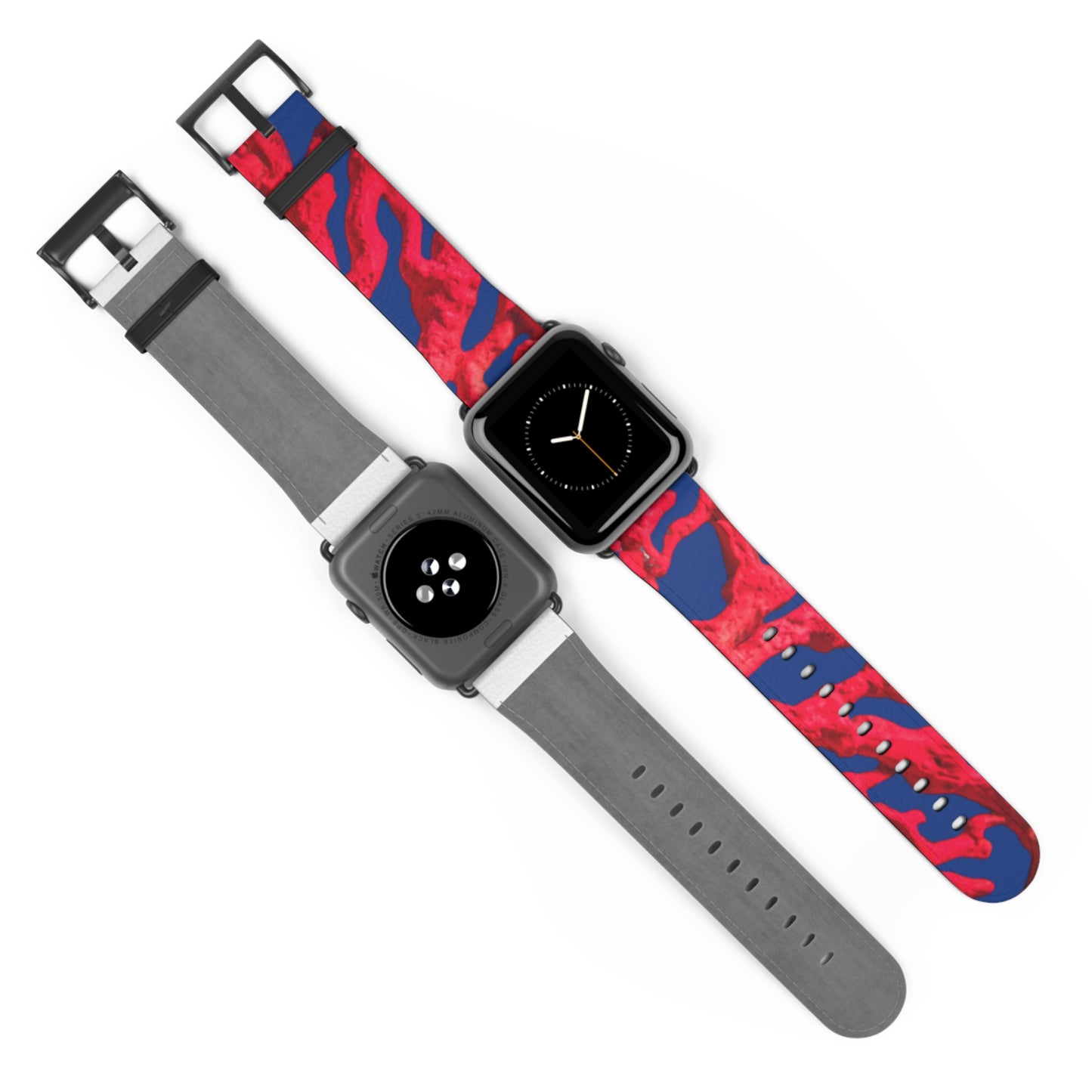 Apple Watch Band - Red Coral, dark blue background