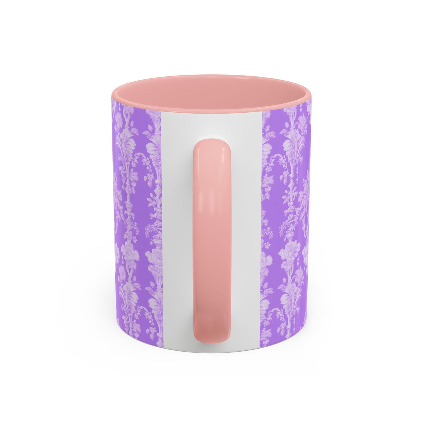 Accent Coffee Mug (11, 15oz), Pearl Lady Toile/Lavender Repeat, Various Colors