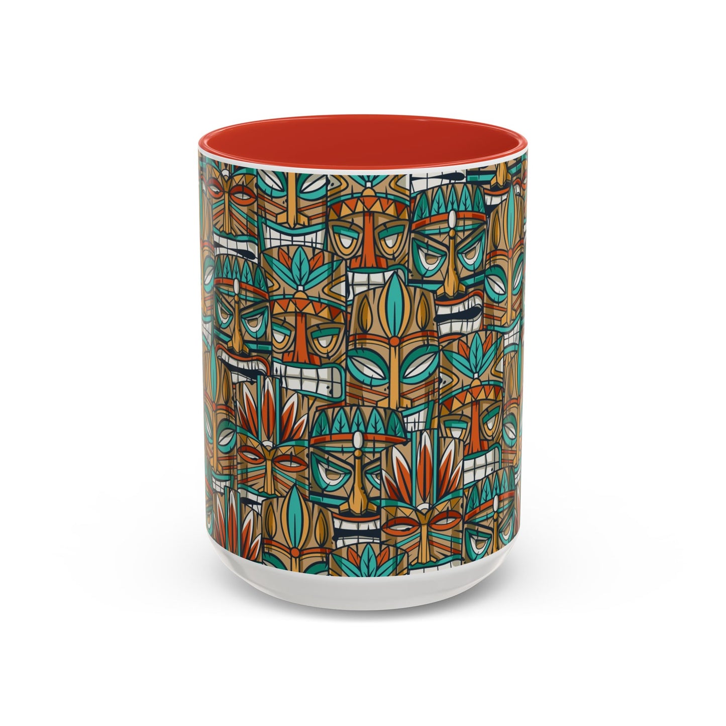 Accent Coffee Mug (11, 15oz), 8 Colors - Turquoise Tiki Party