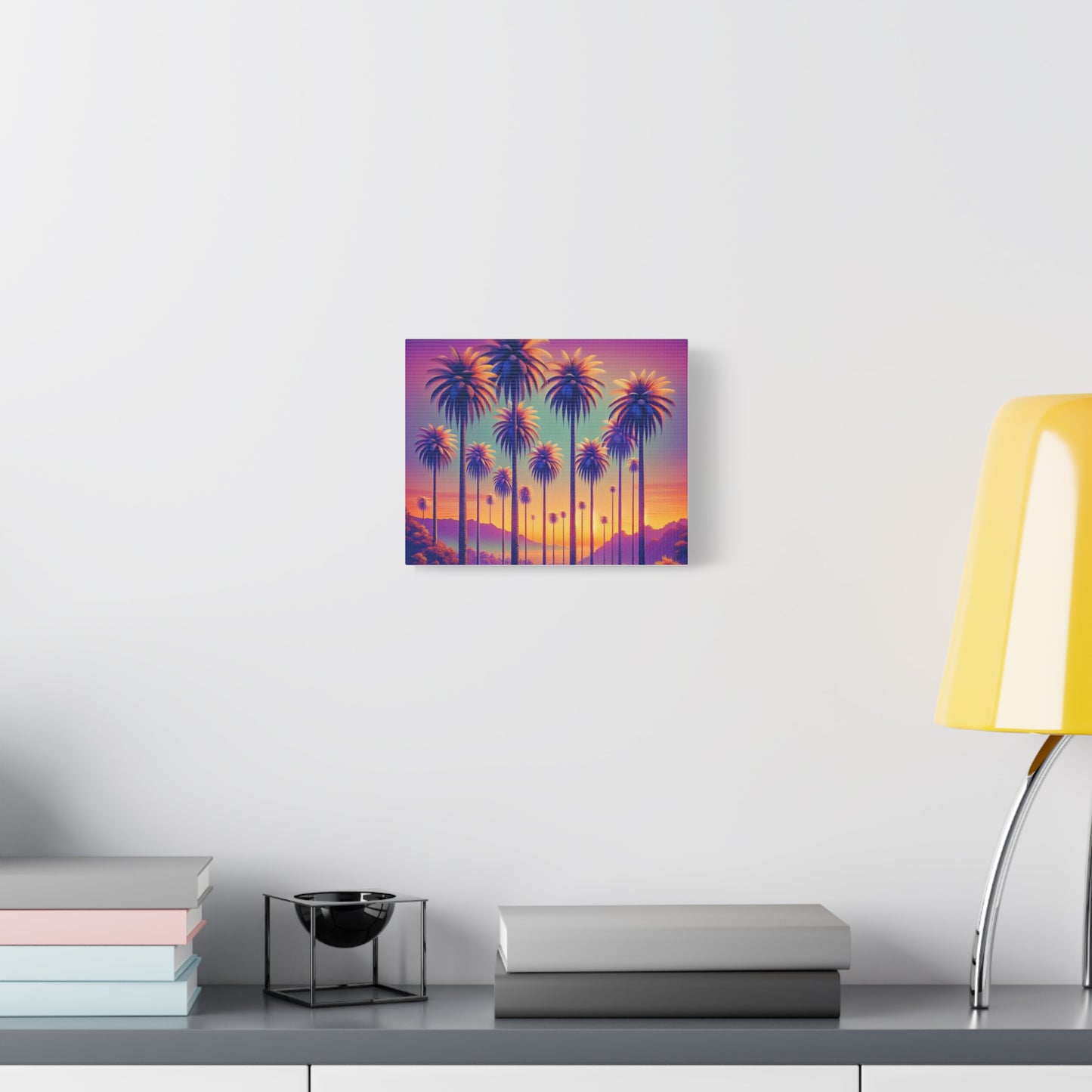 Matte Canvas, Stretched, Various Sizes / Sunset Palms