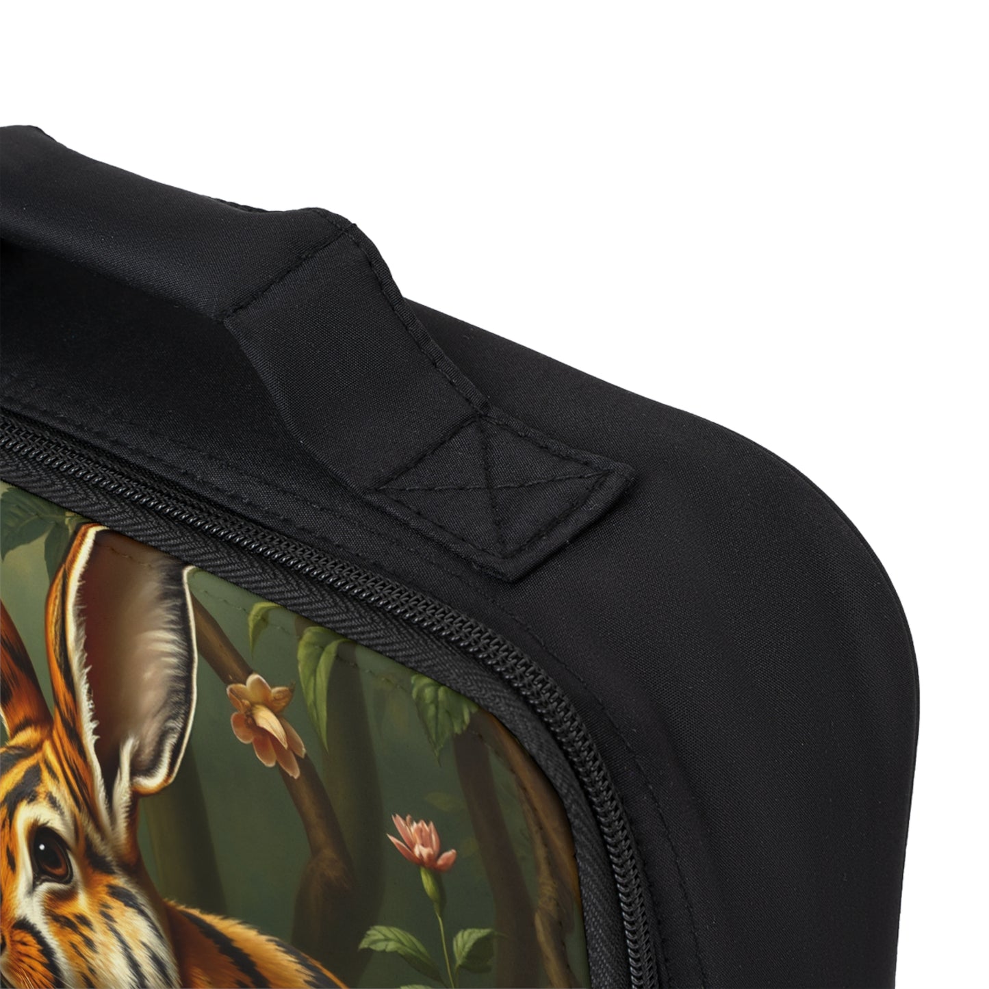Striped Sumatran Rainforest Rabbit Lunch Bag - Eco-Friendly Insulated Tote, Adult and Child Lunchbox / Perfect for Picnics, Beach Outings