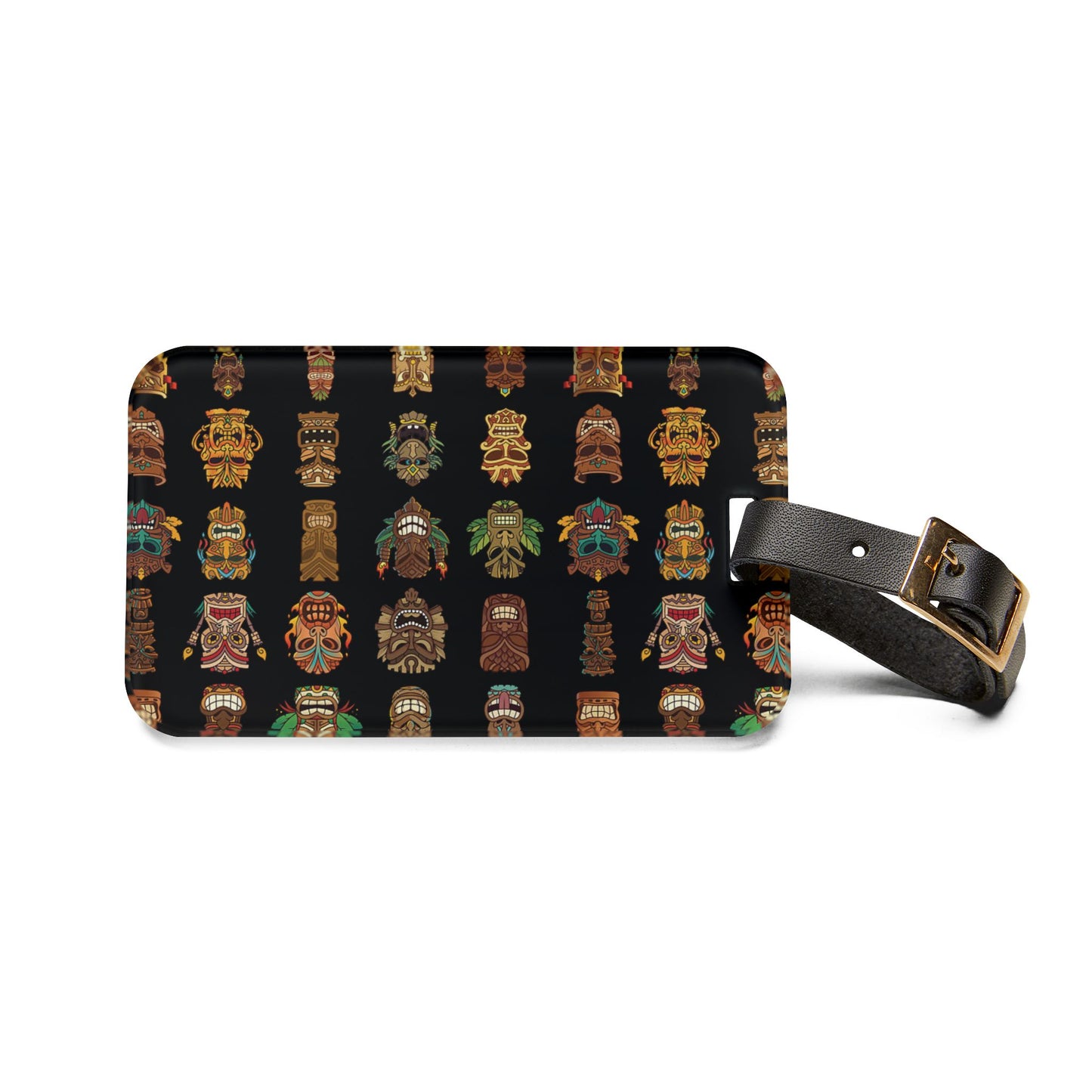 Luggage Tag - Tiny Tiki Dudes, Black