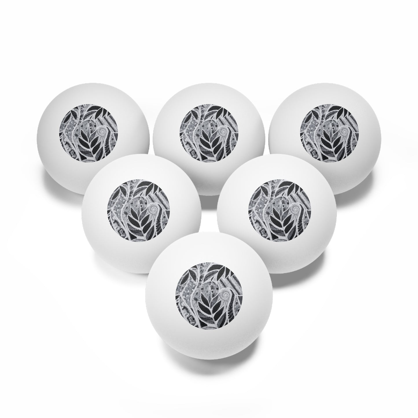 Tropical Paradise Ping Pong Balls - 6 Pack with Amazon Whimsy, Noir